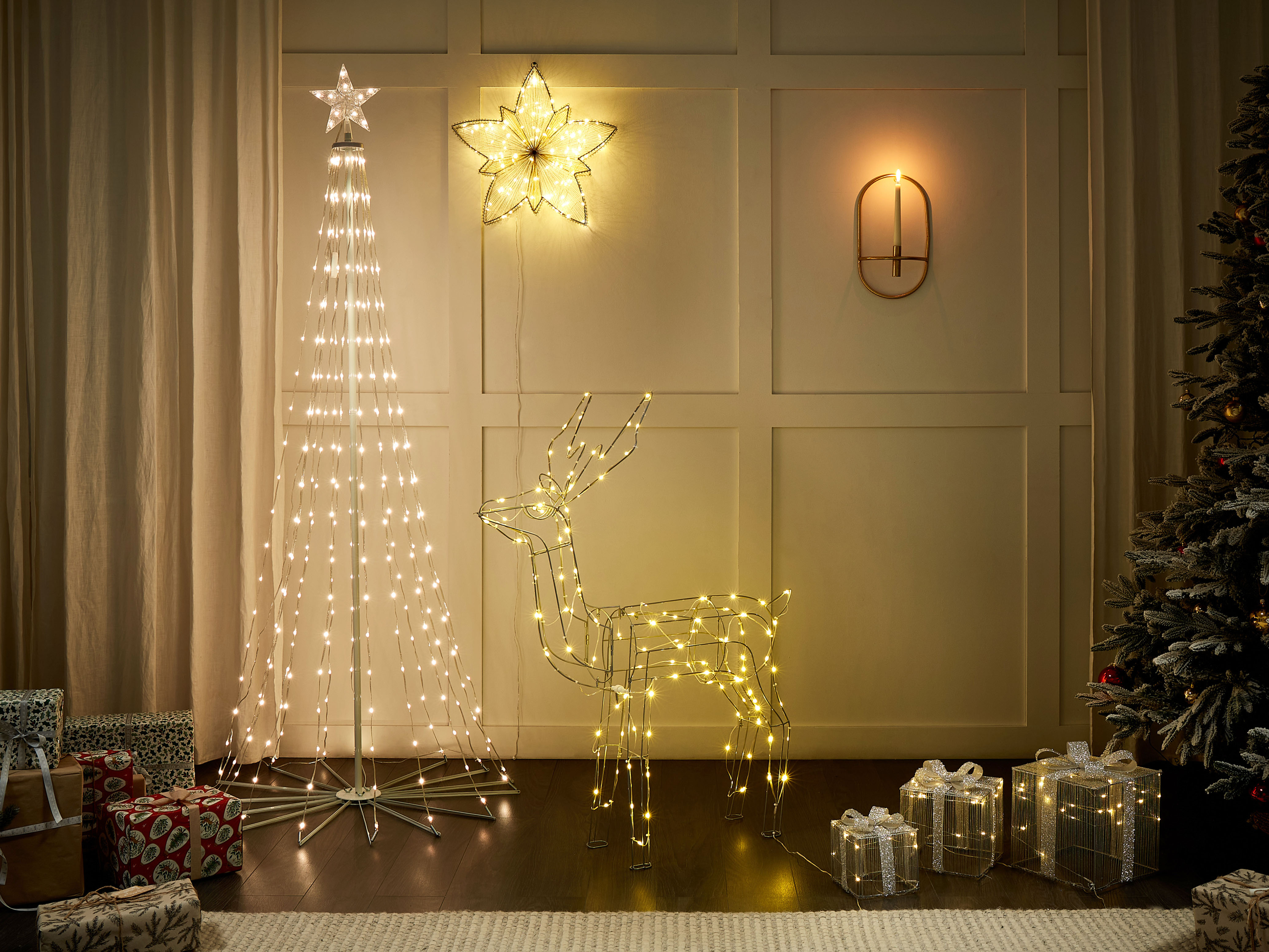 Decoración de exterior LED ARNES Regalos de Navidad 25/20/15 cm Plateado