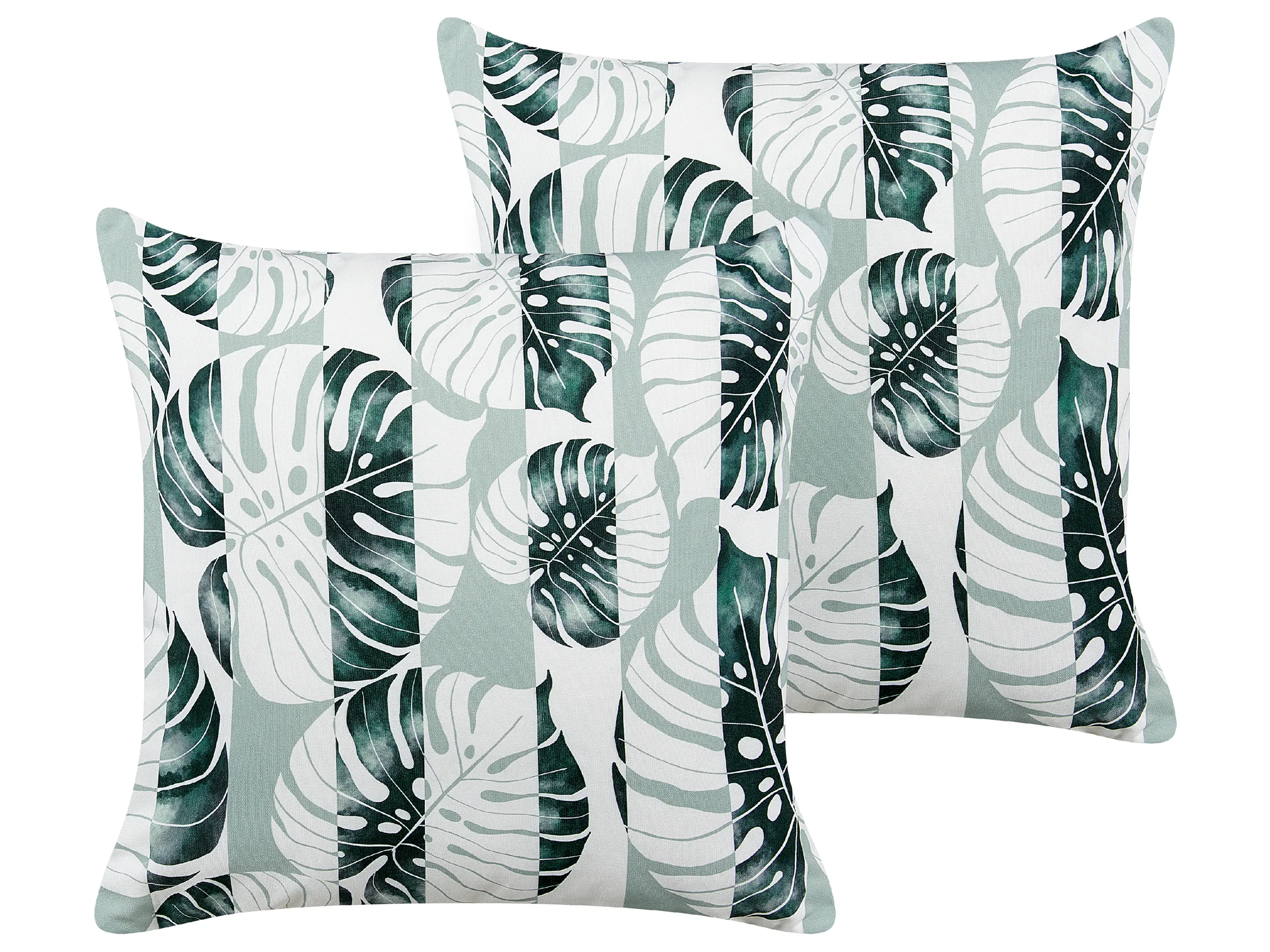 Conjunto de 2 cojines de exterior TERMINI Patrón de plantas 45 x 45 cm Verde