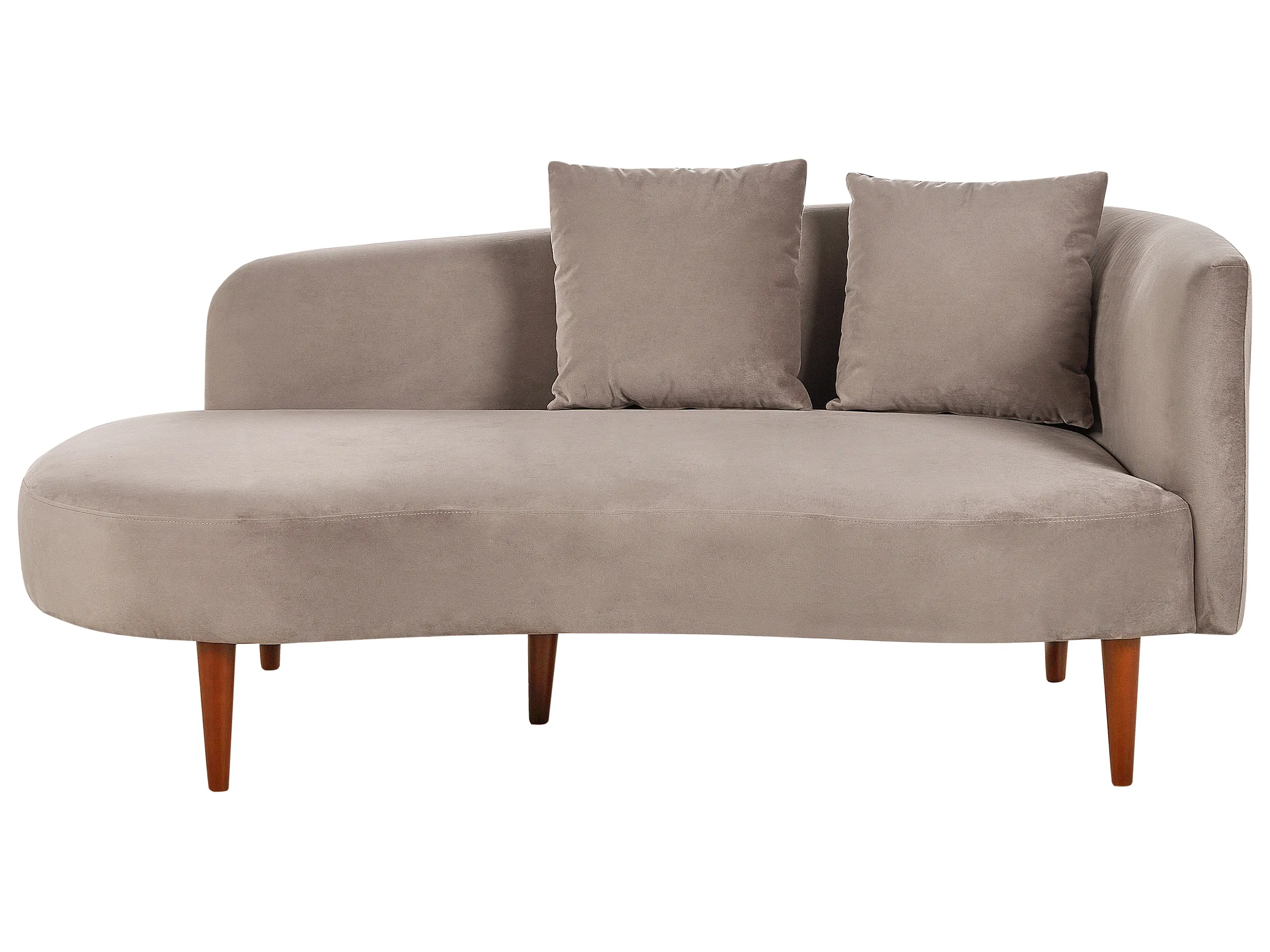 Chaise longue derecho CHAUMONT Terciopelo Gris pardo