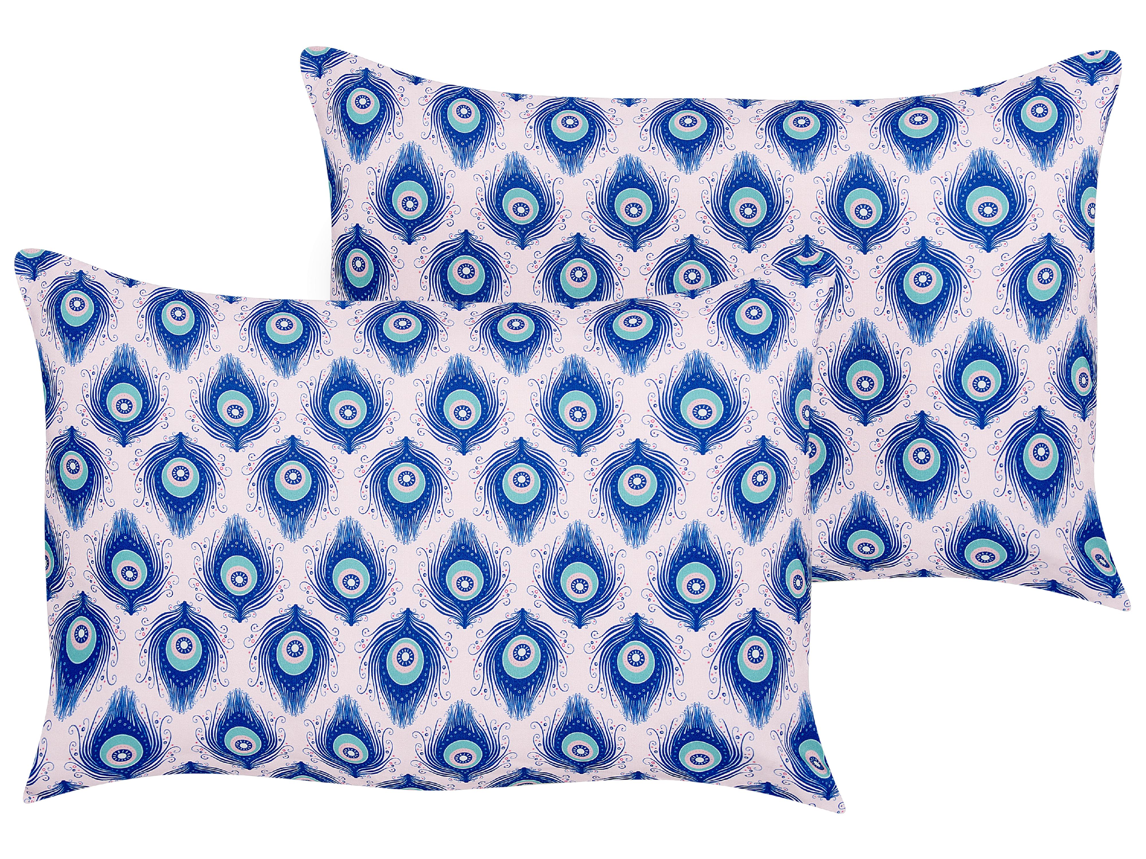 Conjunto de 2 cojines de exterior CERIANA Patrón animal 40 x 60 cm Azul