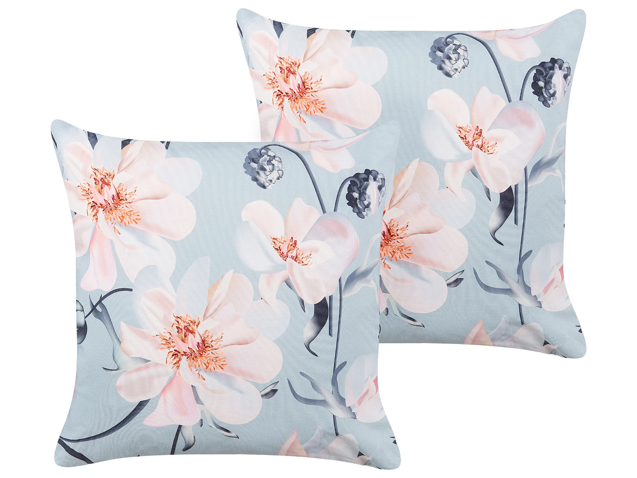 Conjunto de 2 cojines de exterior APRICALE Patrón floral 45 x 45 cm Azul