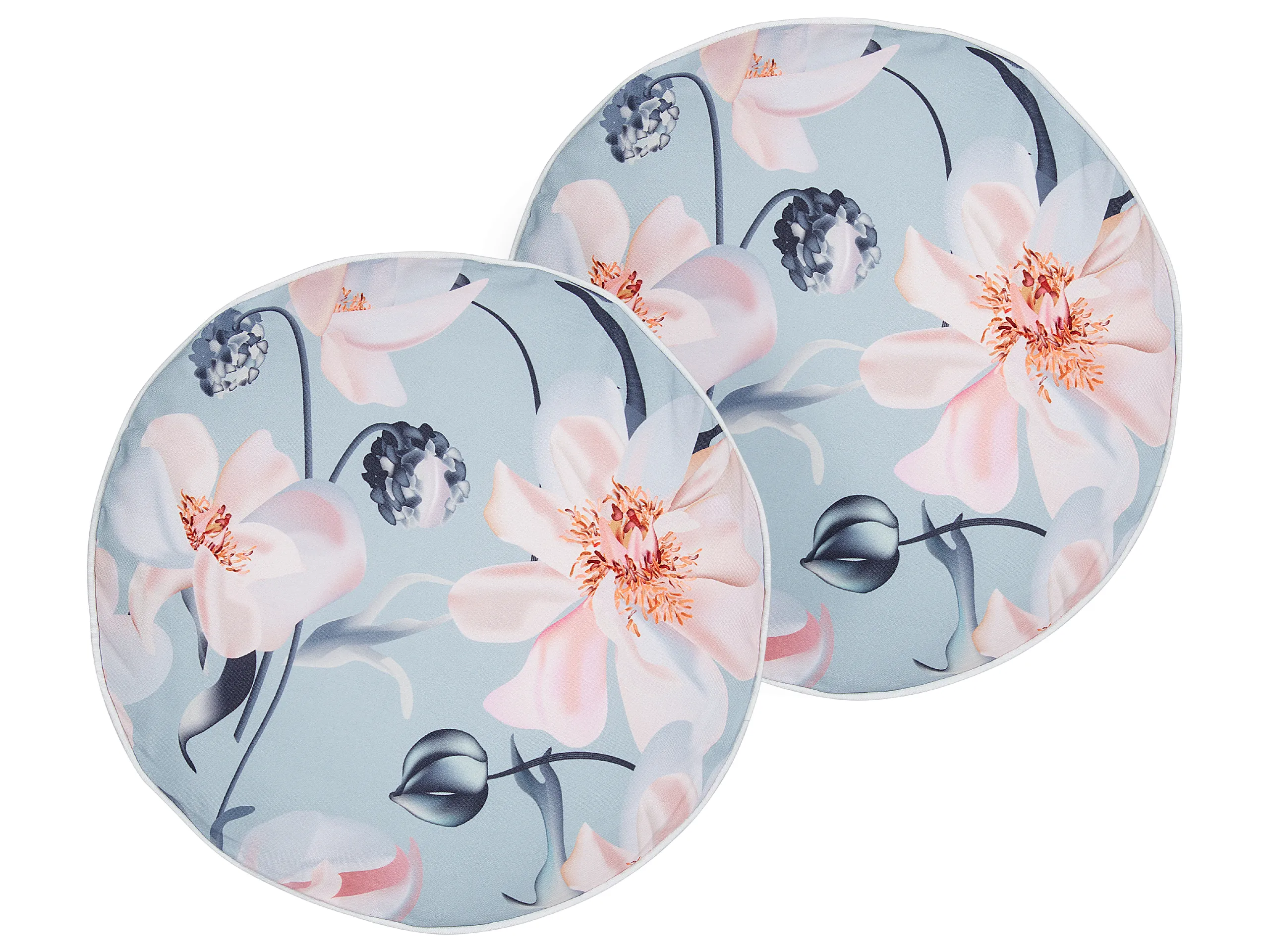 Conjunto de 2 cojines de exterior APRICALE Patrón floral 40 x 40 cm Azul