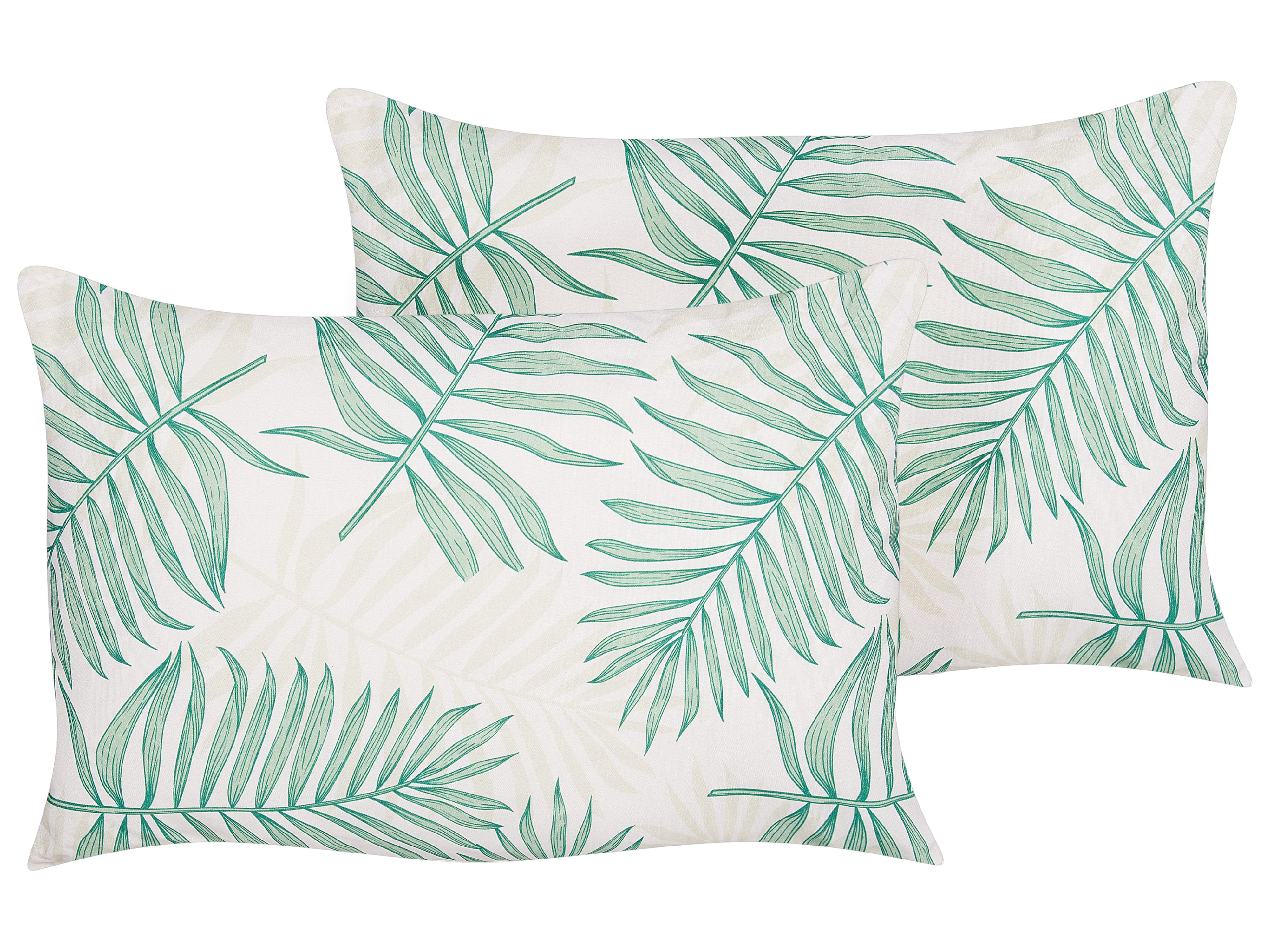 Conjunto de 2 cojines de exterior POGGIO Patrón de plantas 40 x 60 cm Verde