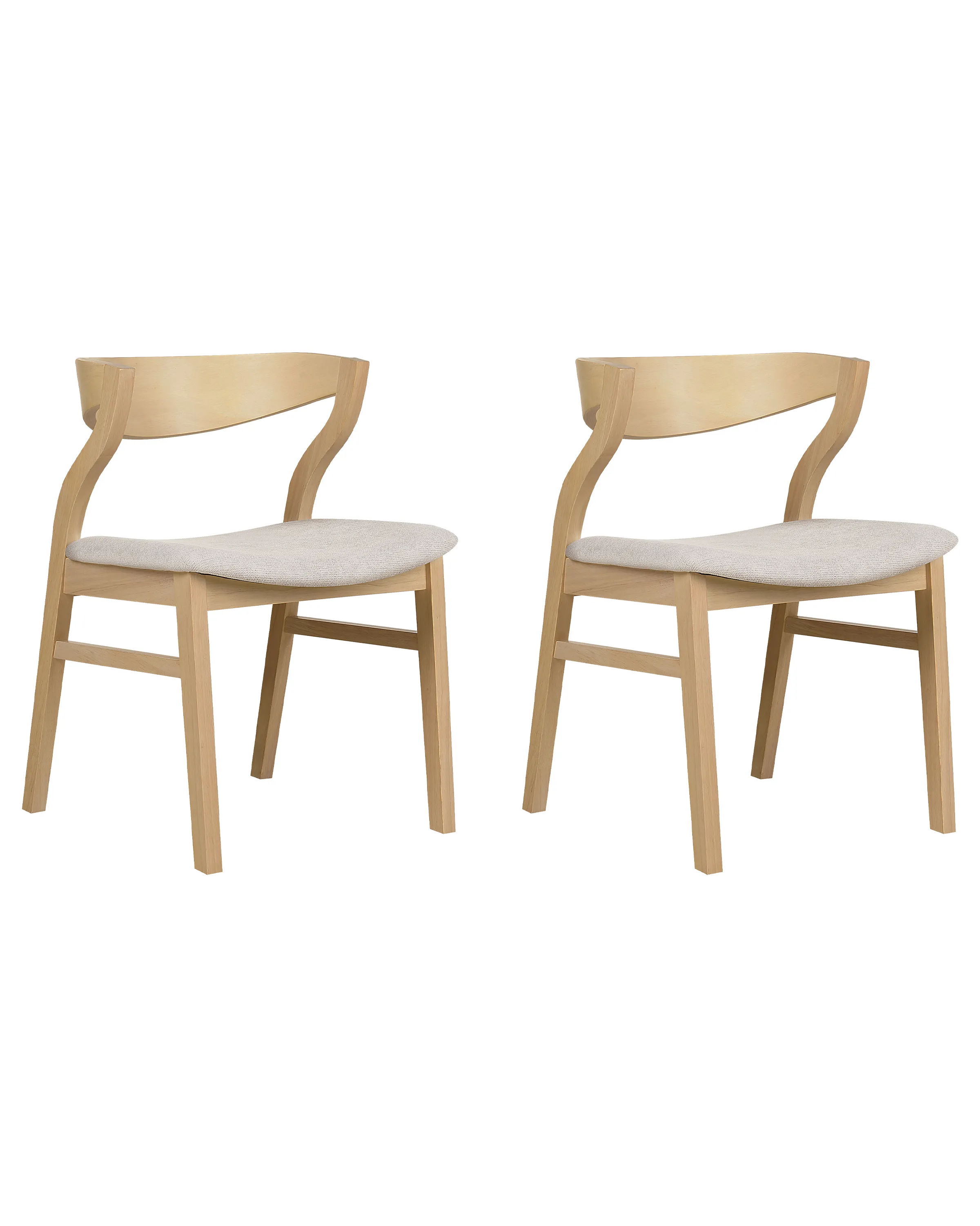 Conjunto de 2 sillas de comedor MAROA Madera Beige