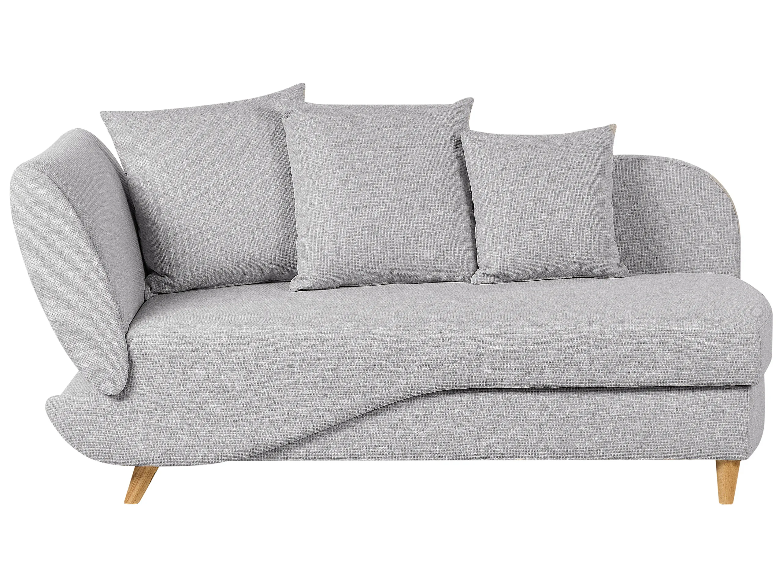Chaise longue izquierdo MERI Lino sintético Gris claro con almacenaje
