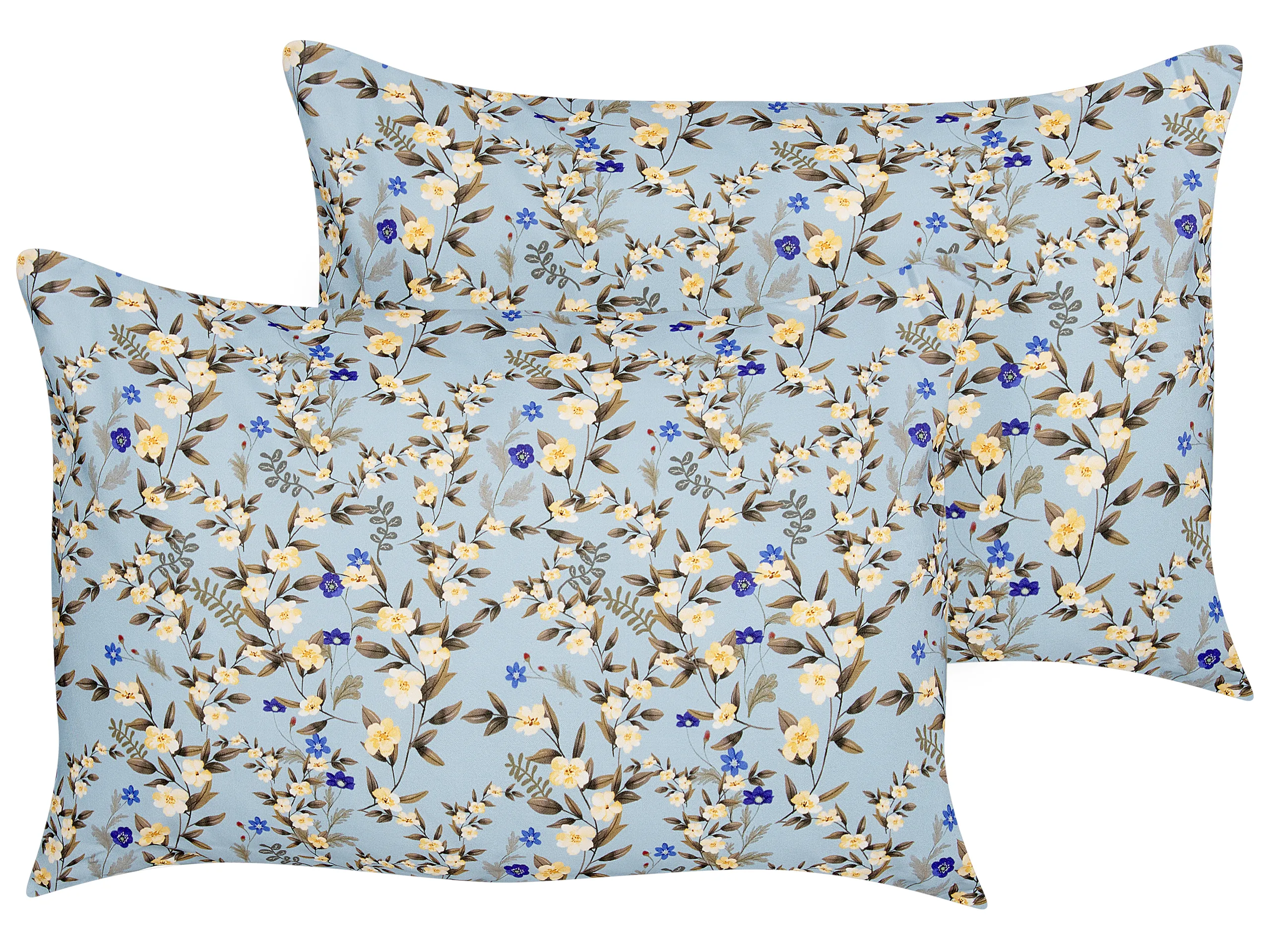Conjunto de 2 cojines de exterior VALLORIA Patrón floral 40 x 60 cm Azul