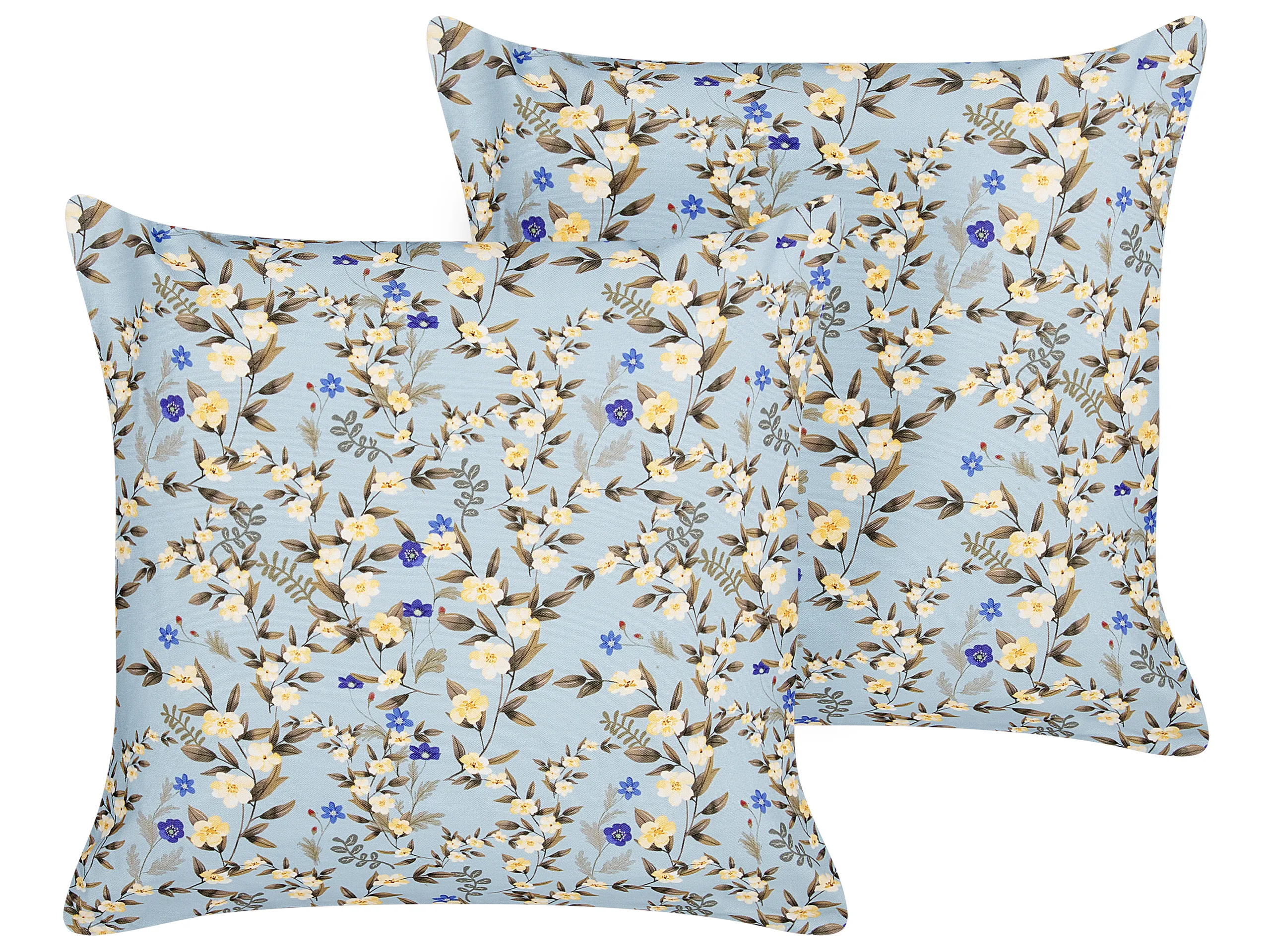 Conjunto de 2 cojines de exterior VALLORIA Patrón floral 45 x 45 cm Azul