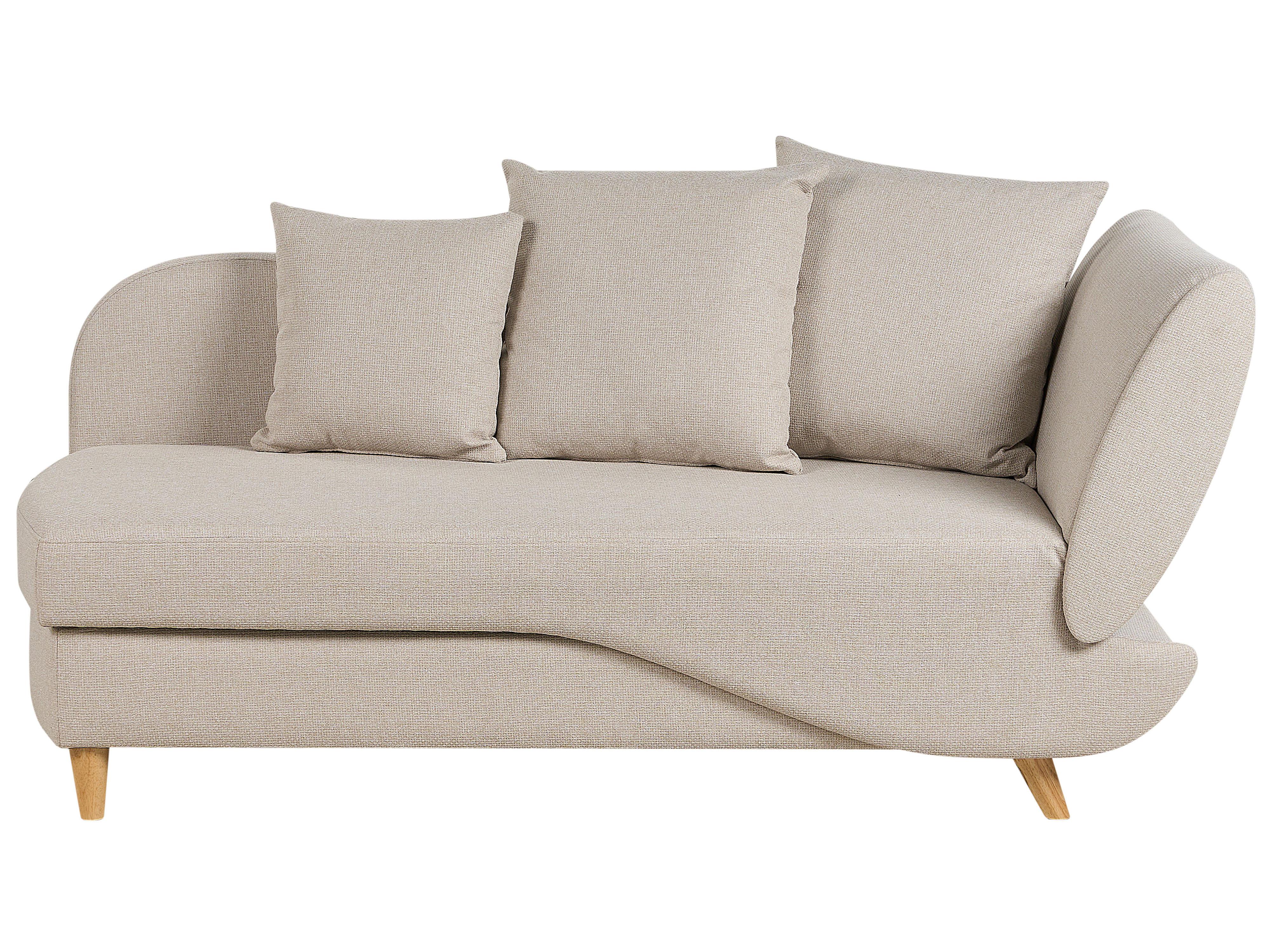 Chaise longue derecho MERI Lino sintético Beige con almacenaje