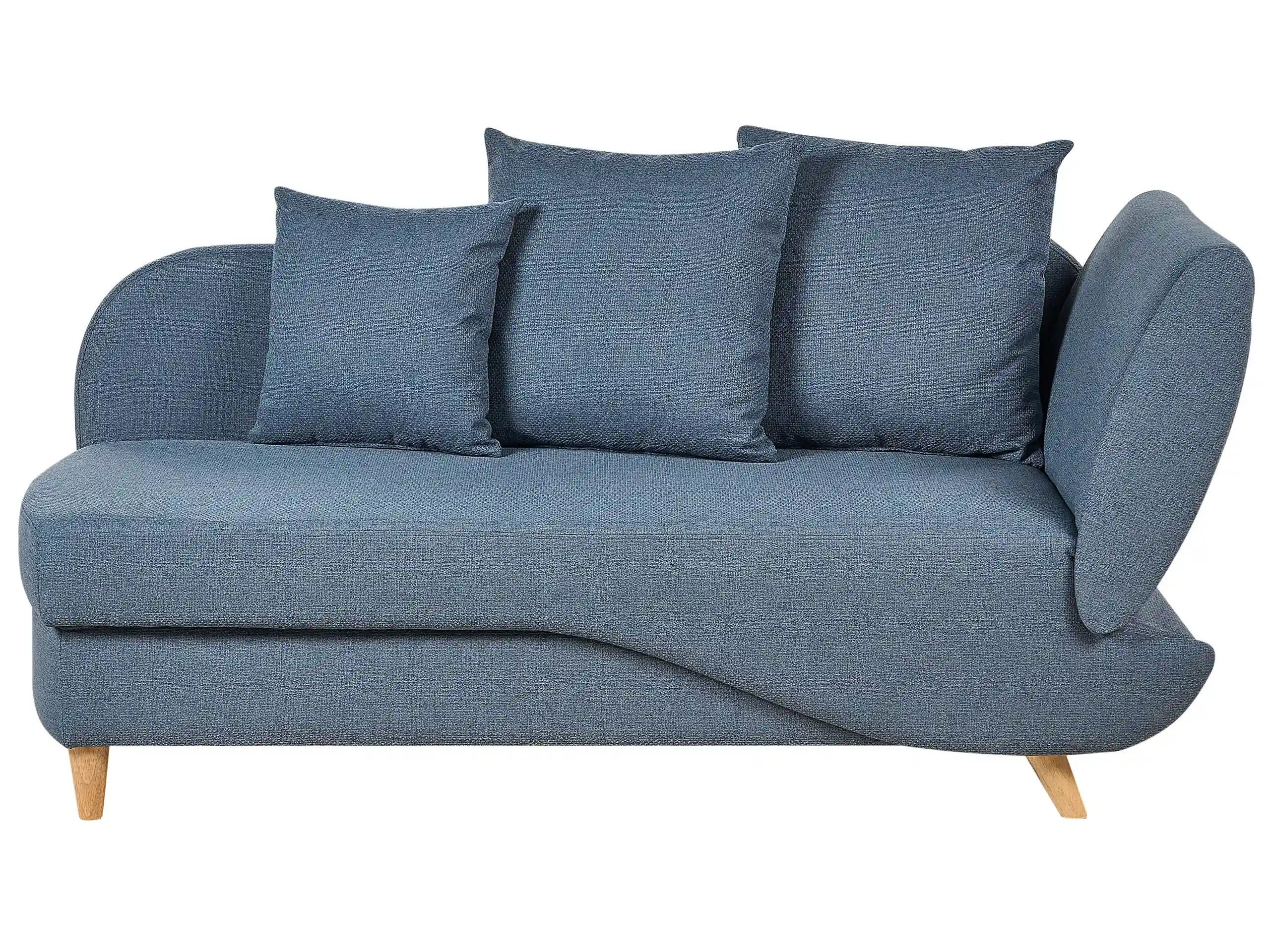 Chaise longue derecho MERI Lino sintético Azul oscuro con almacenaje