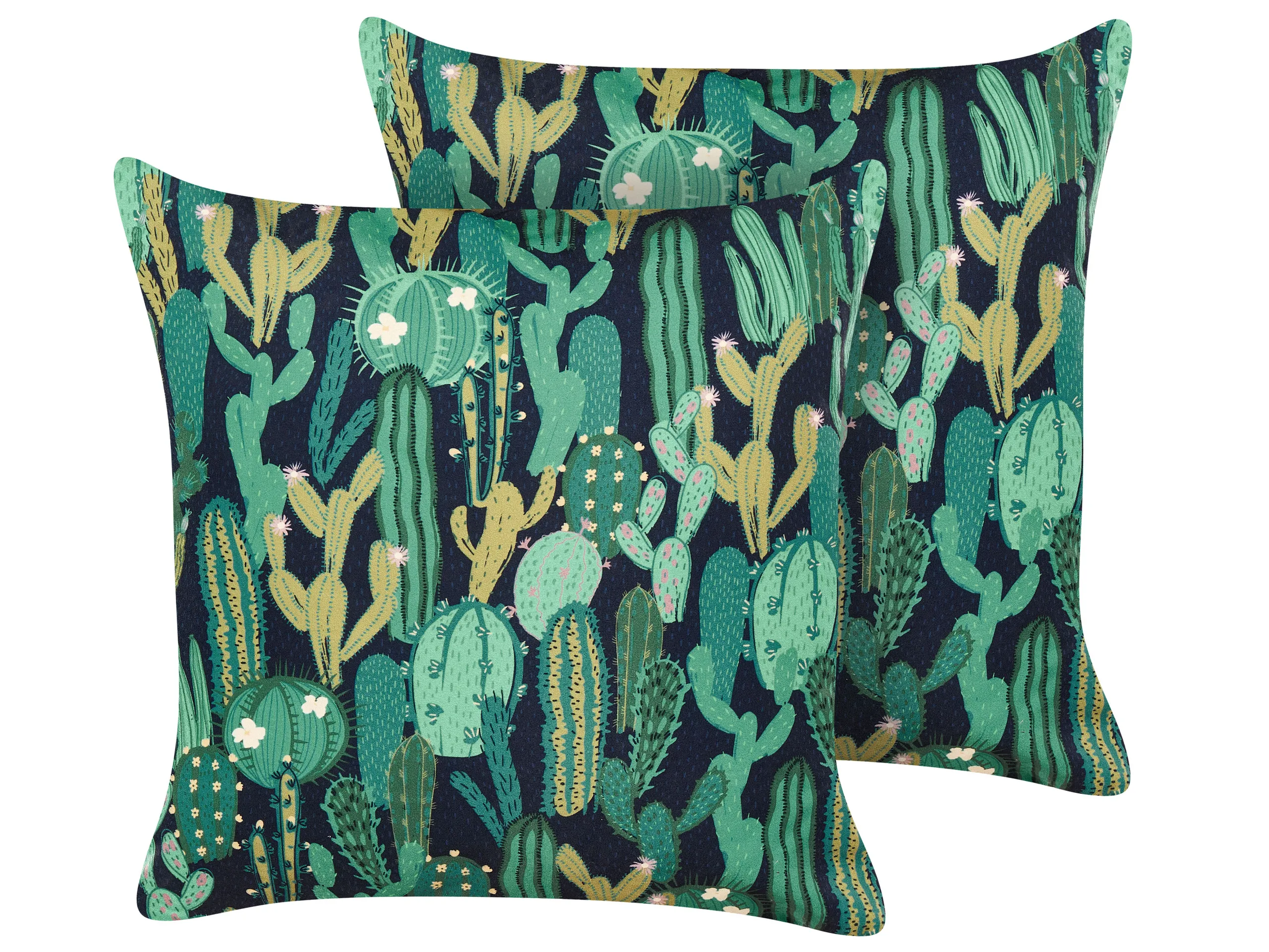 Conjunto de 2 cojines de exterior BUSSANA Patrón de plantas 45 x 45 cm Verde
