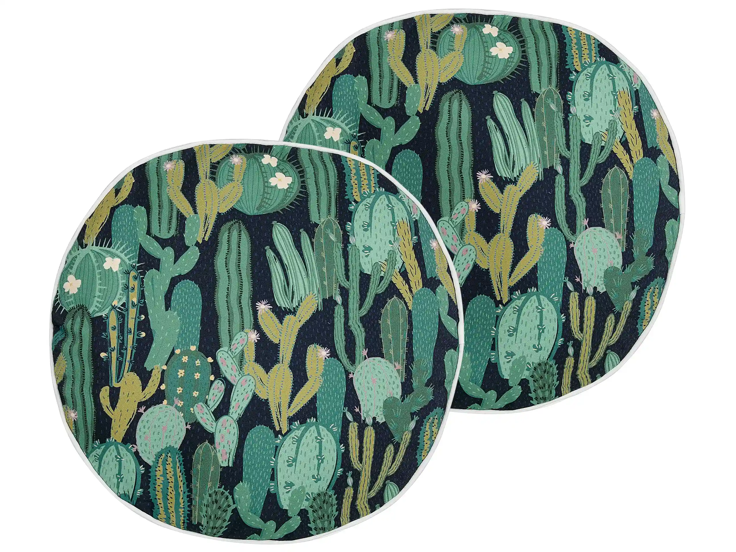 Conjunto de 2 cojines de exterior BUSSANA Patrón de plantas 40 x 40 cm Verde