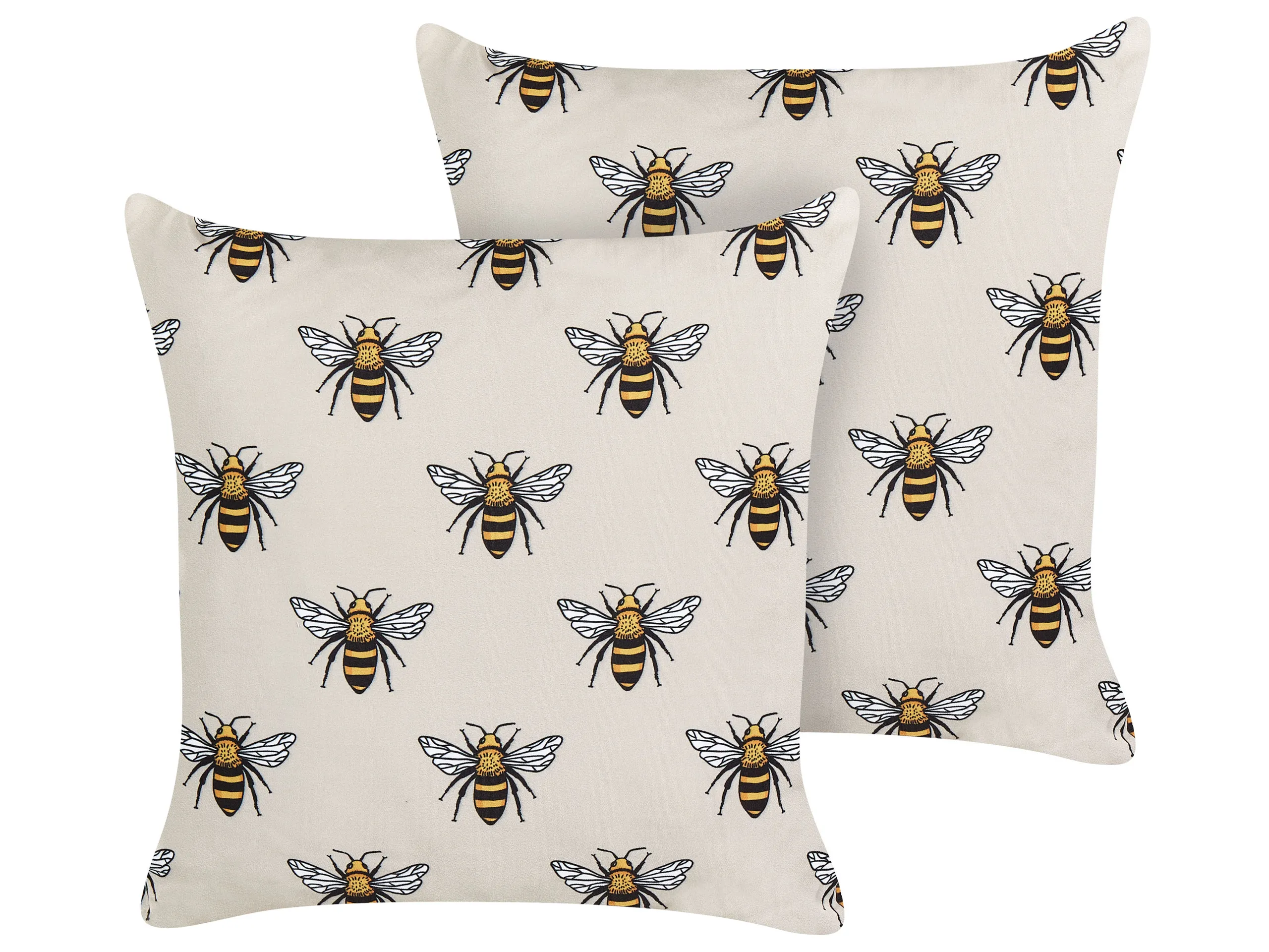 Conjunto de 2 cojines de exterior CANNETO Patrón animal 45 x 45 cm Beige