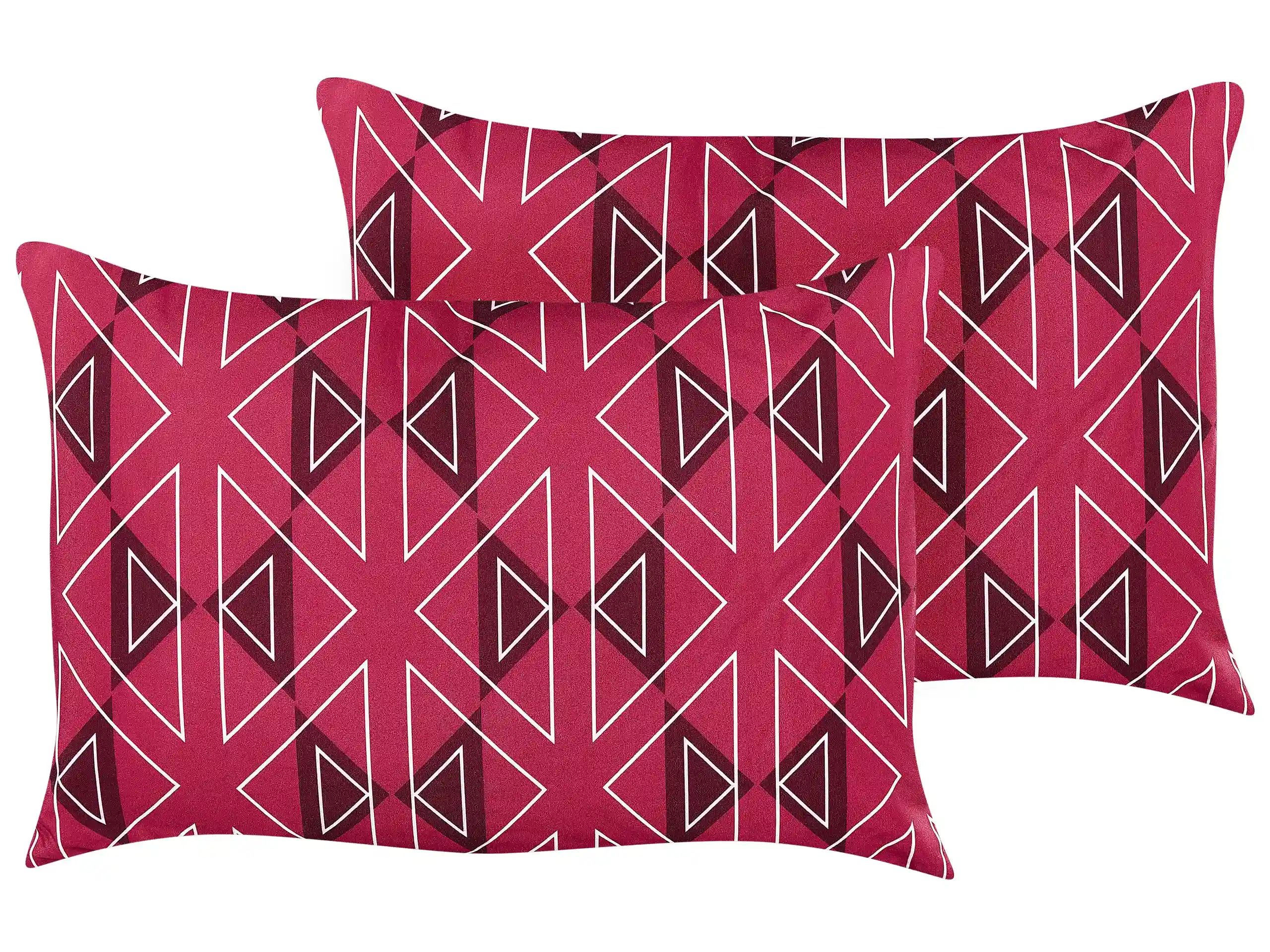 Conjunto de 2 cojines de exterior MEZZANO Patrón geométrico 40 x 60 cm Fucsia