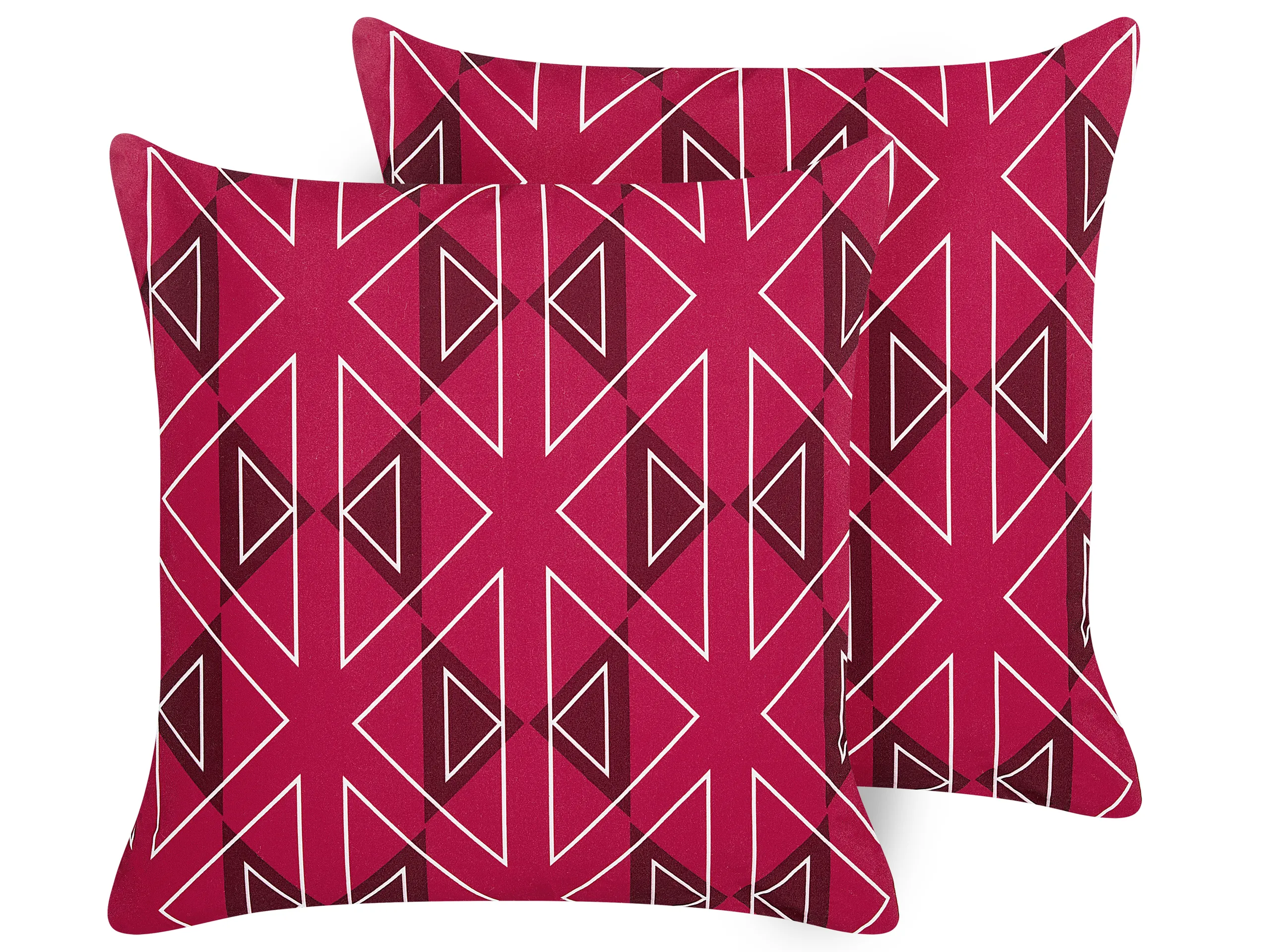 Conjunto de 2 cojines de exterior MEZZANO Patrón geométrico 45 x 45 cm Rosa