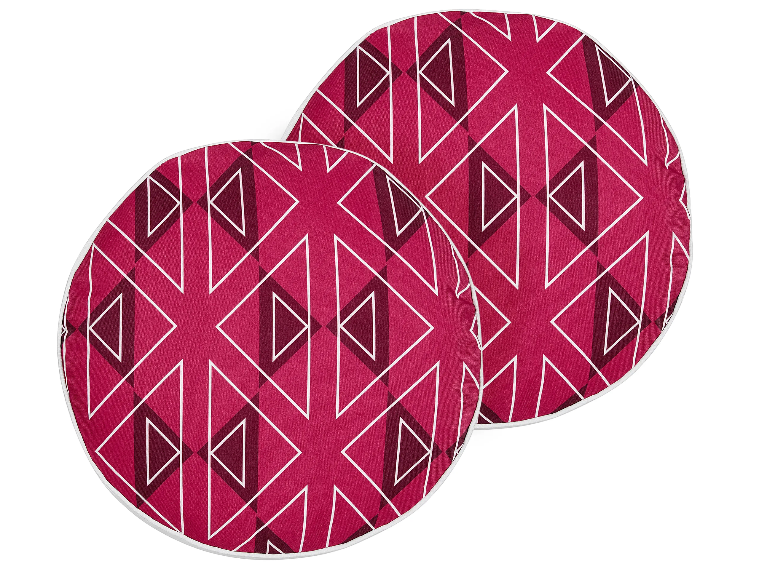 Conjunto de 2 cojines de exterior MEZZANO Patrón geométrico 40 x 40 cm Rosa