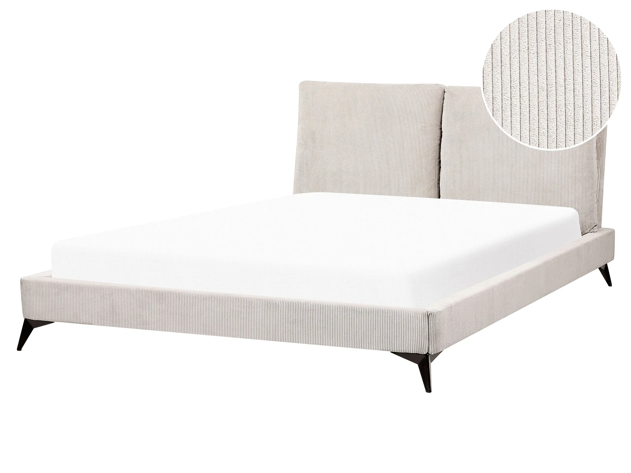 Cama Pana MELLE 160 x 200 cm Beige claro