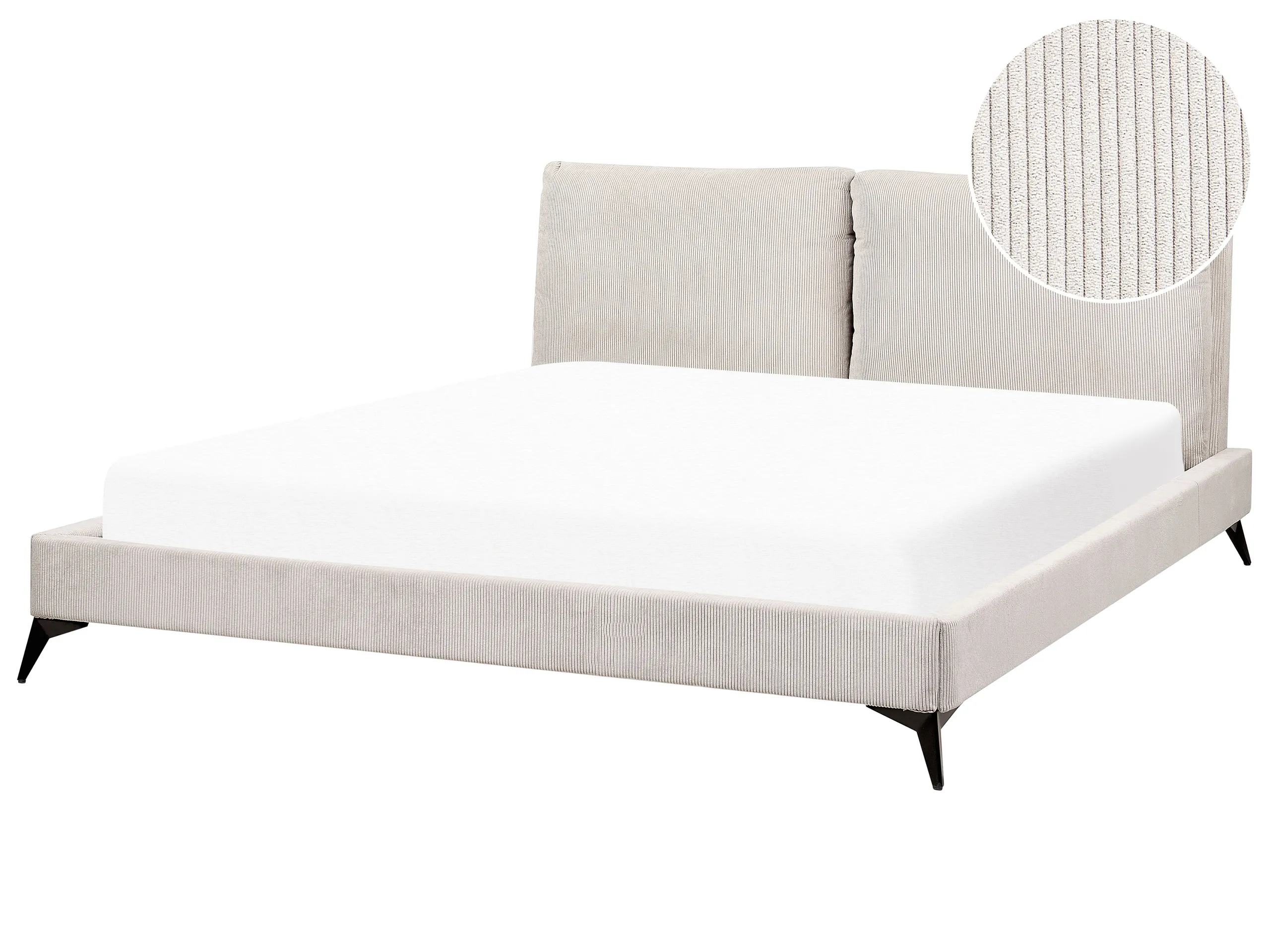Cama Pana MELLE 180 x 200 cm Beige claro