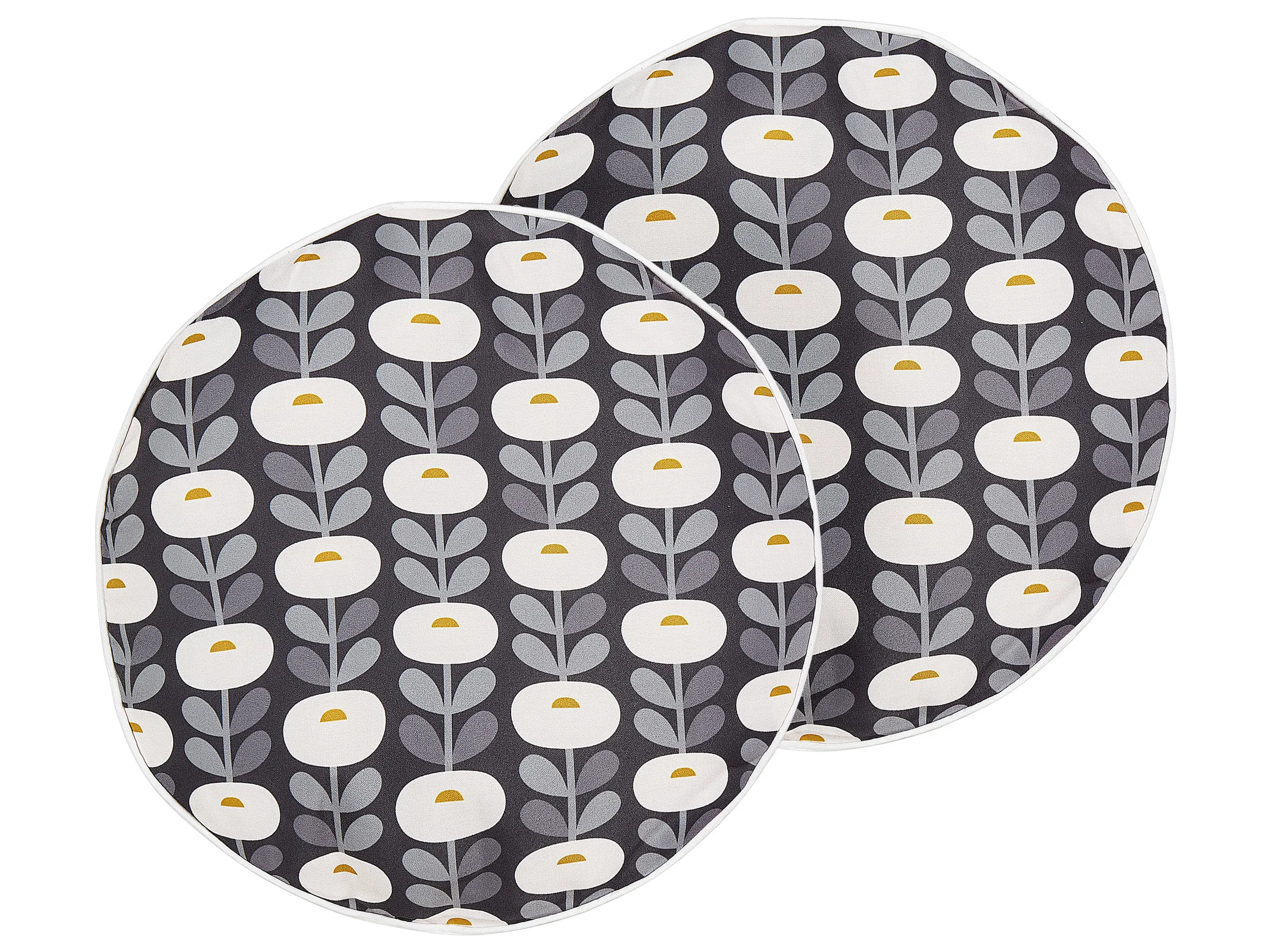 Conjunto de 2 cojines de exterior VALSORDA Patrón geométrico 40 x 40 cm Gris