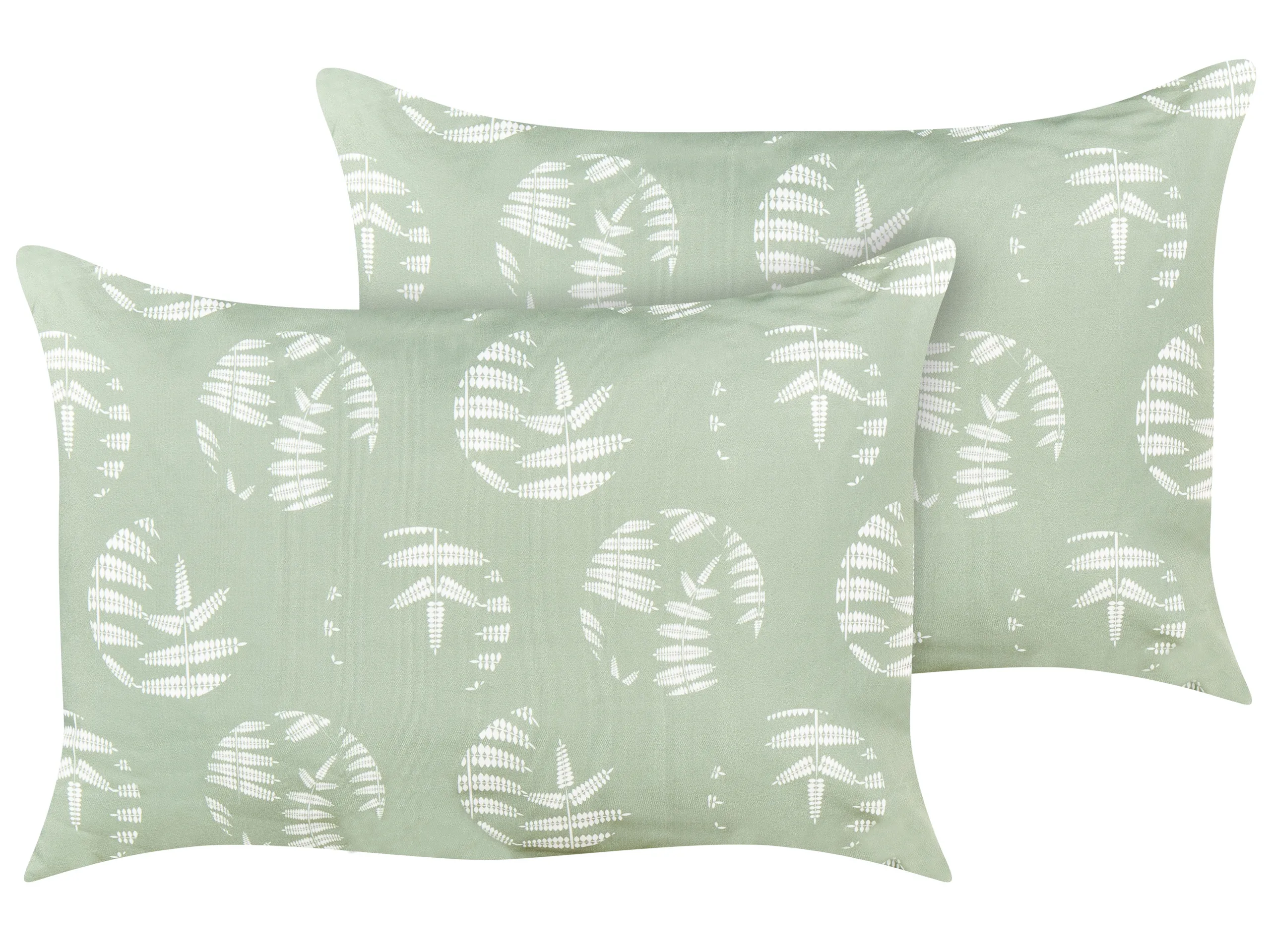 Conjunto de 2 cojines de exterior ALASSIO Patrón de plantas 40 x 60 cm Verde