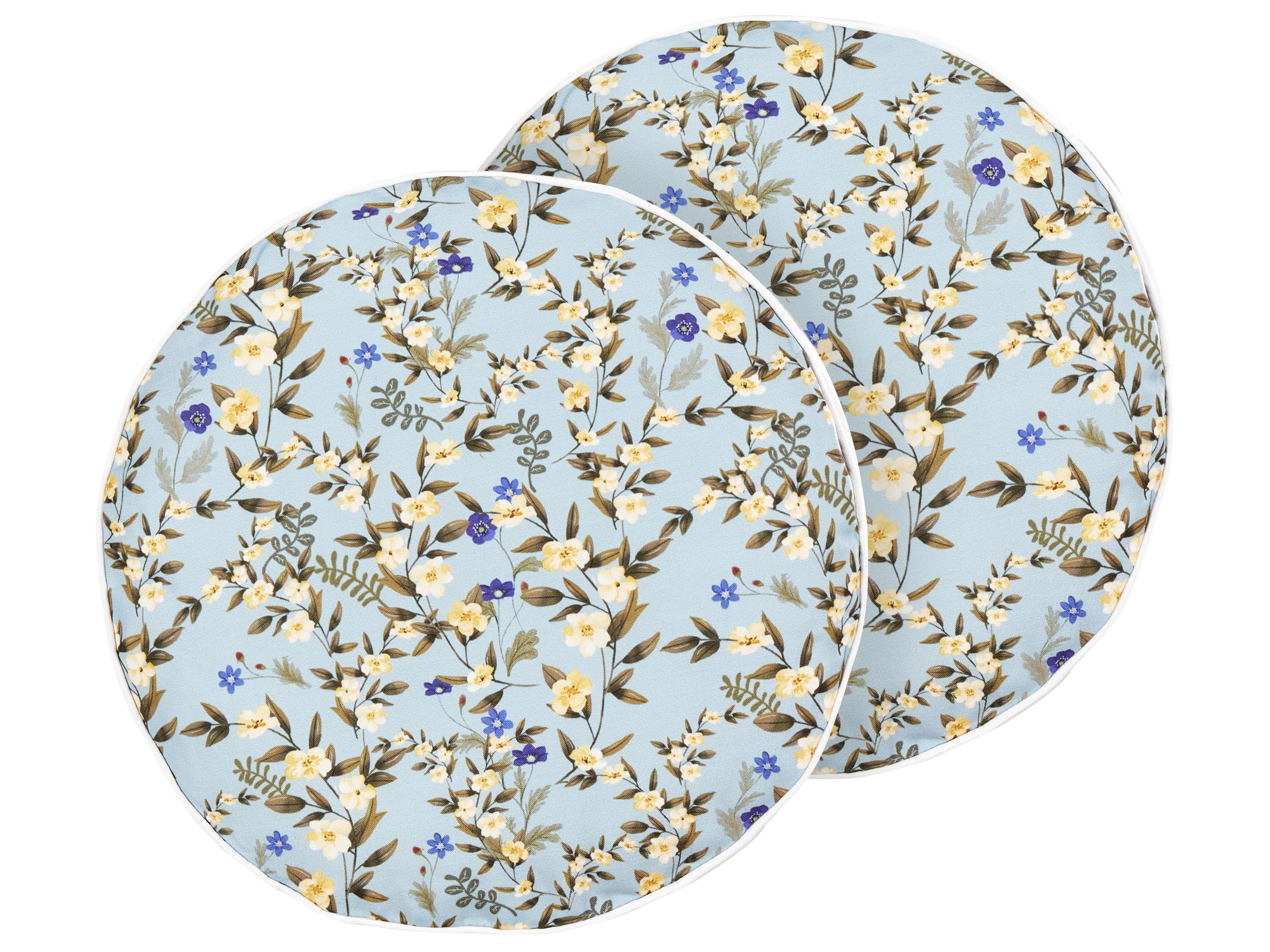 Conjunto de 2 cojines de exterior VALLORIA Patrón floral 40 x 40 cm Azul claro