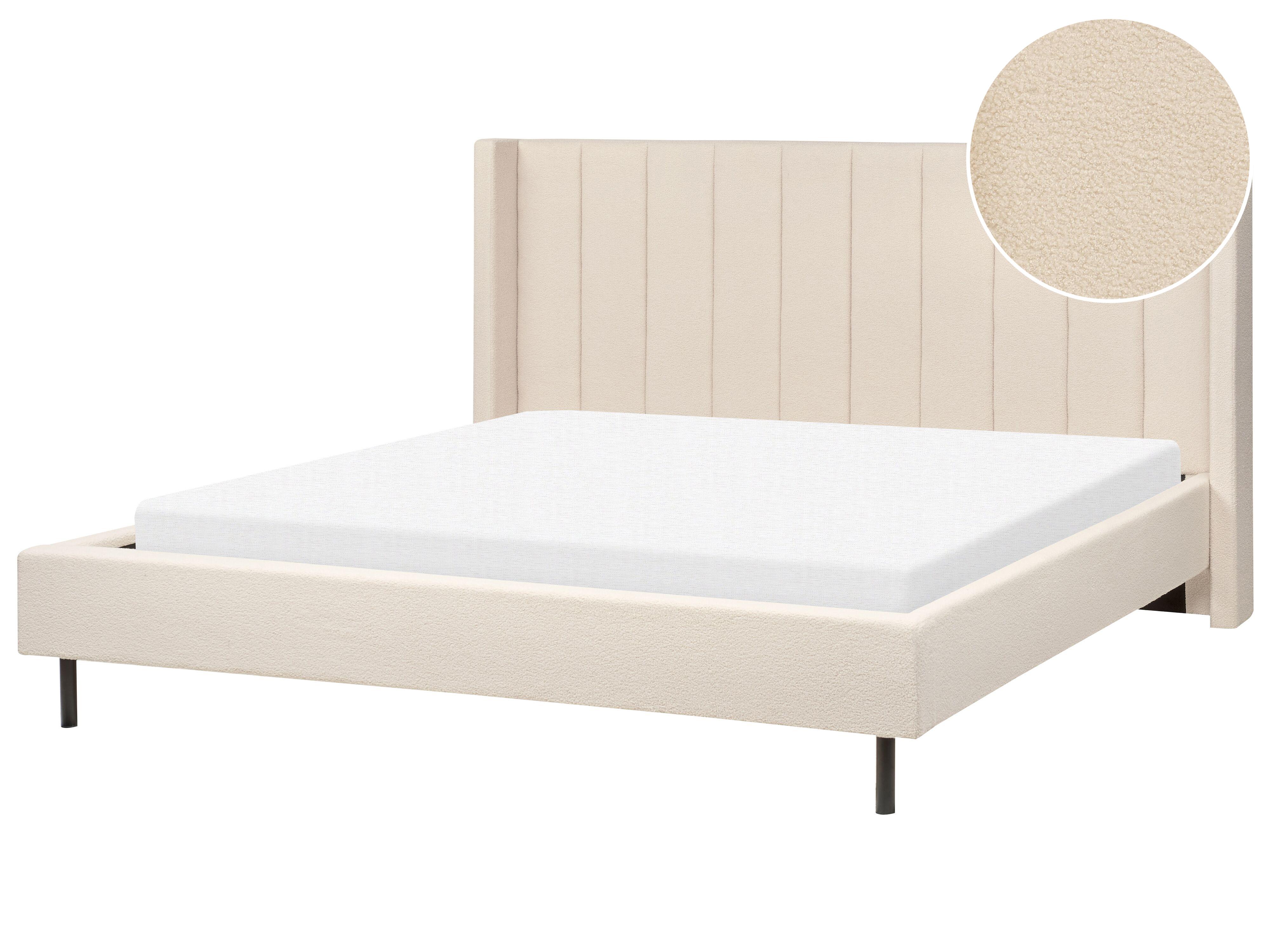 Cama Bouclé VILLETTE 180 x 200 cm Beige