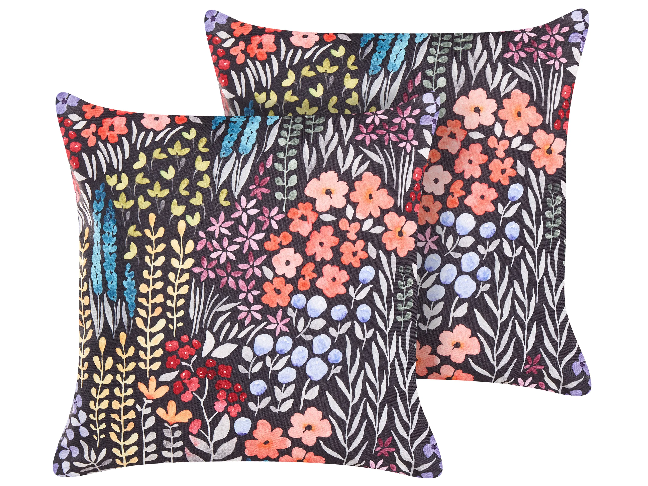 Conjunto de 2 cojines de exterior CASTELARO Patrón floral 45 x 45 cm Multicolor