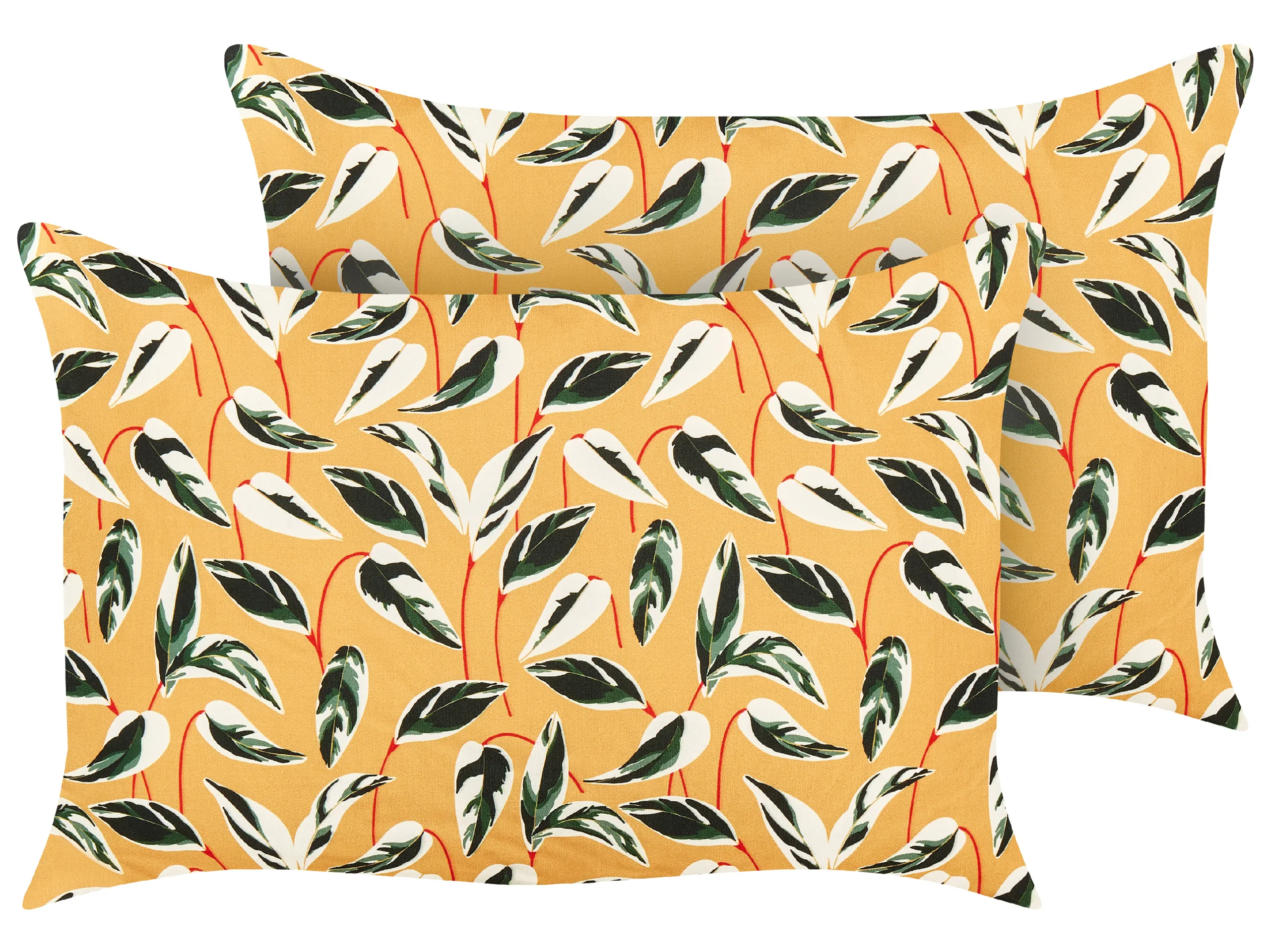 Conjunto de 2 cojines de exterior TAGGIA Patrón de plantas 40 x 60 cm Amarillo