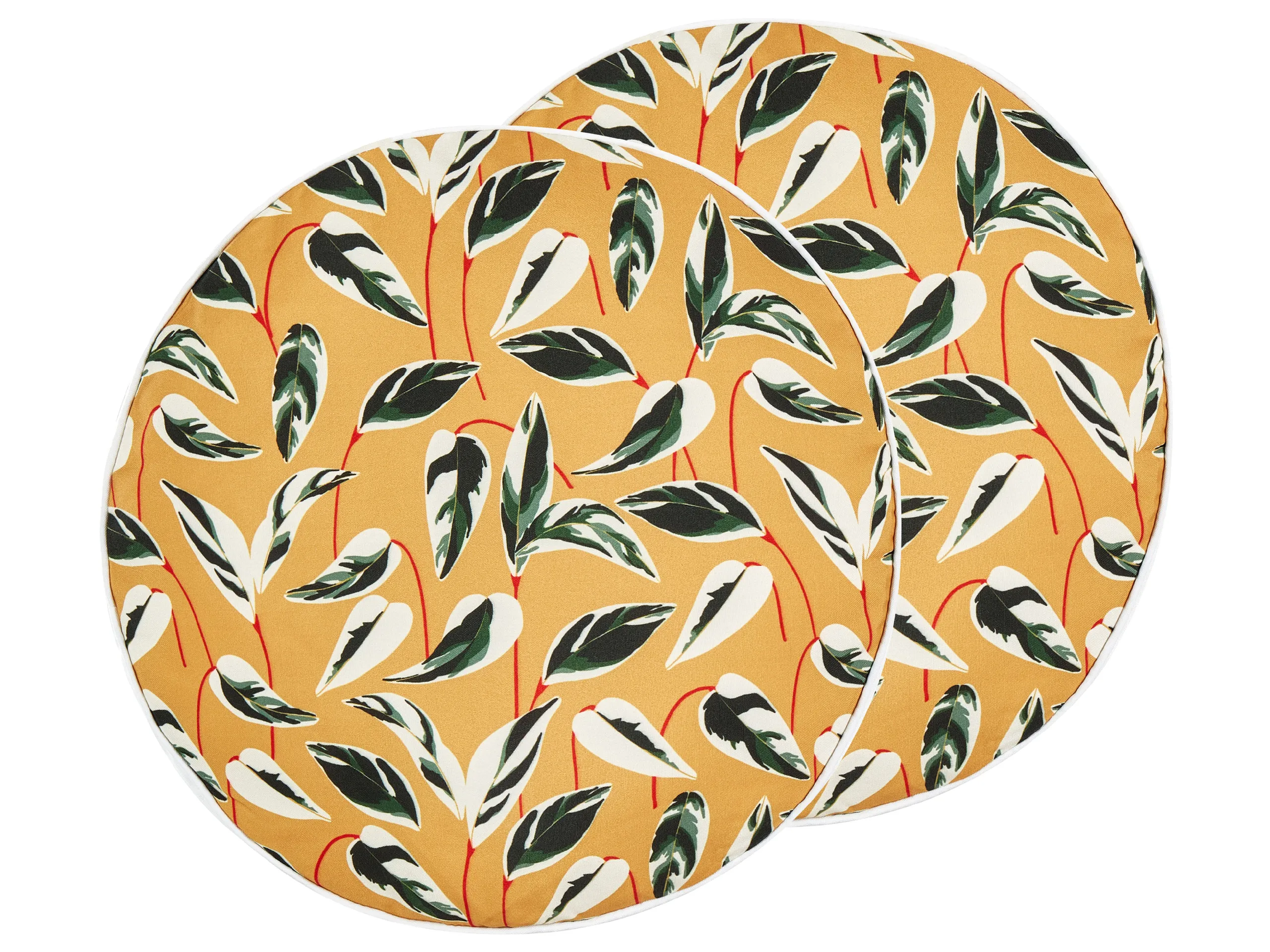 Conjunto de 2 cojines de exterior TAGGIA Patrón de plantas 40 x 40 cm Amarillo