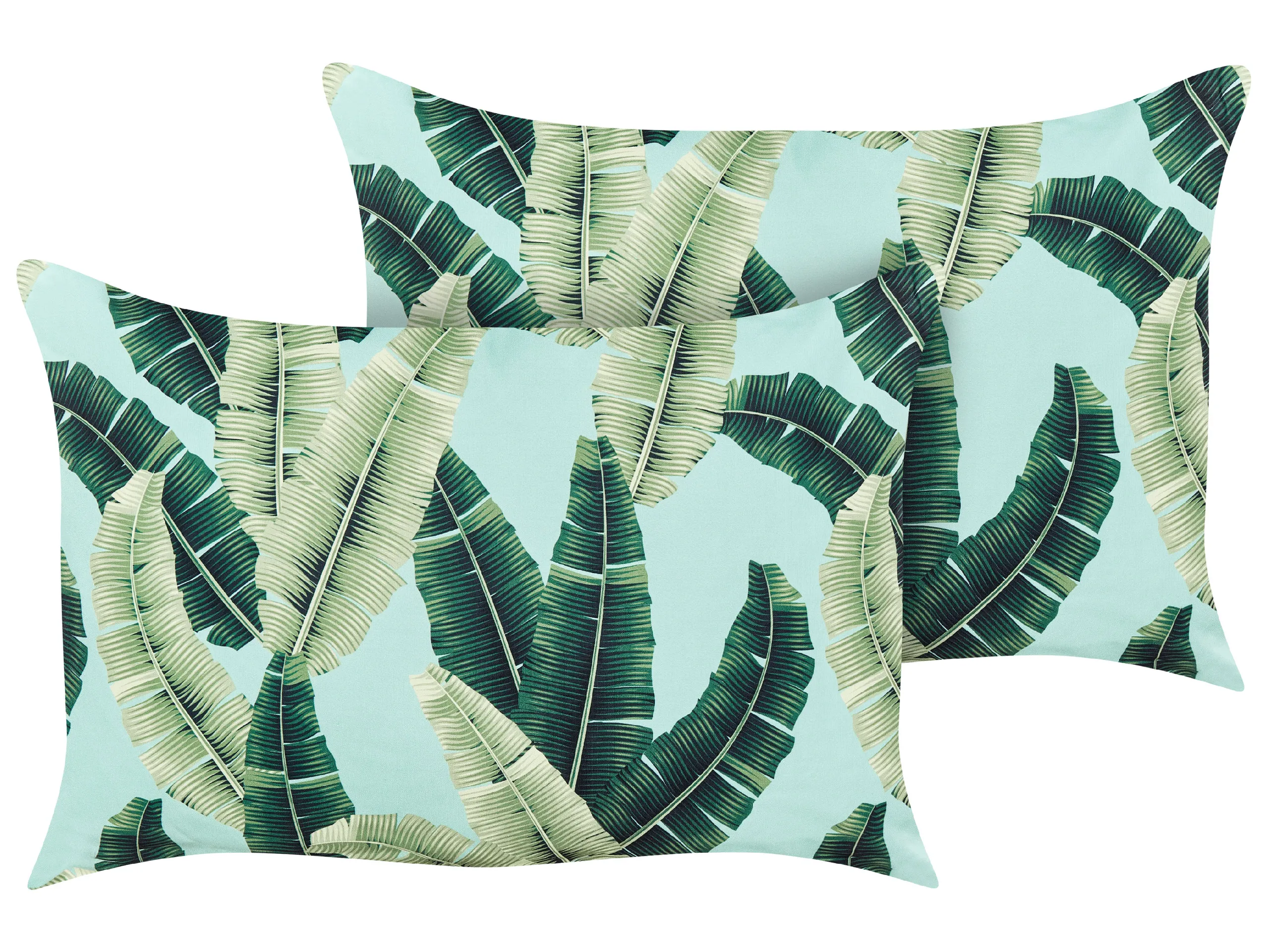 Conjunto de 2 cojines de exterior BOISSANO Patrón de plantas 40 x 60 cm Verde