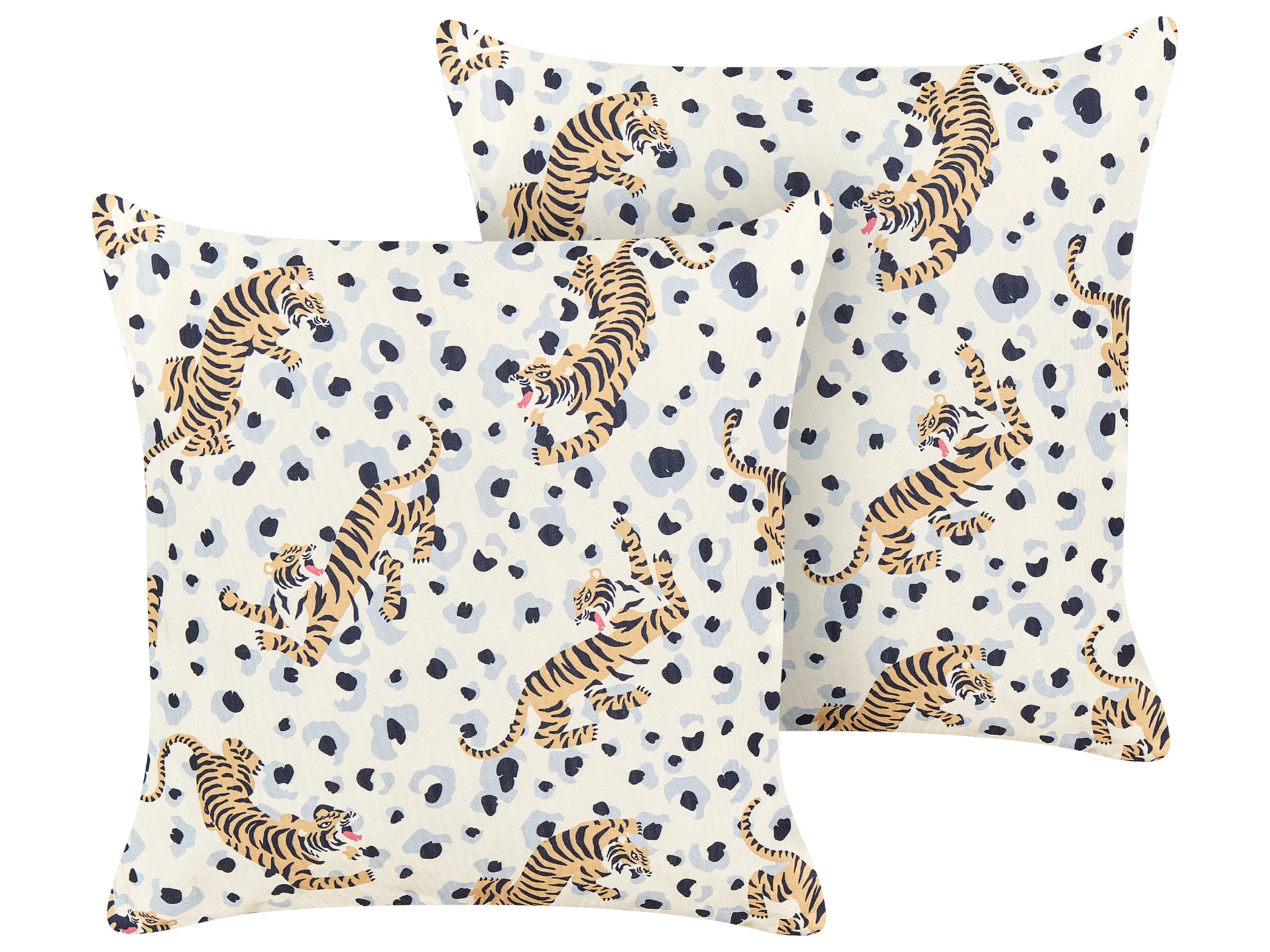 Conjunto de 2 cojines de exterior ARENZANO Patrón animal 45 x 45 cm Beige