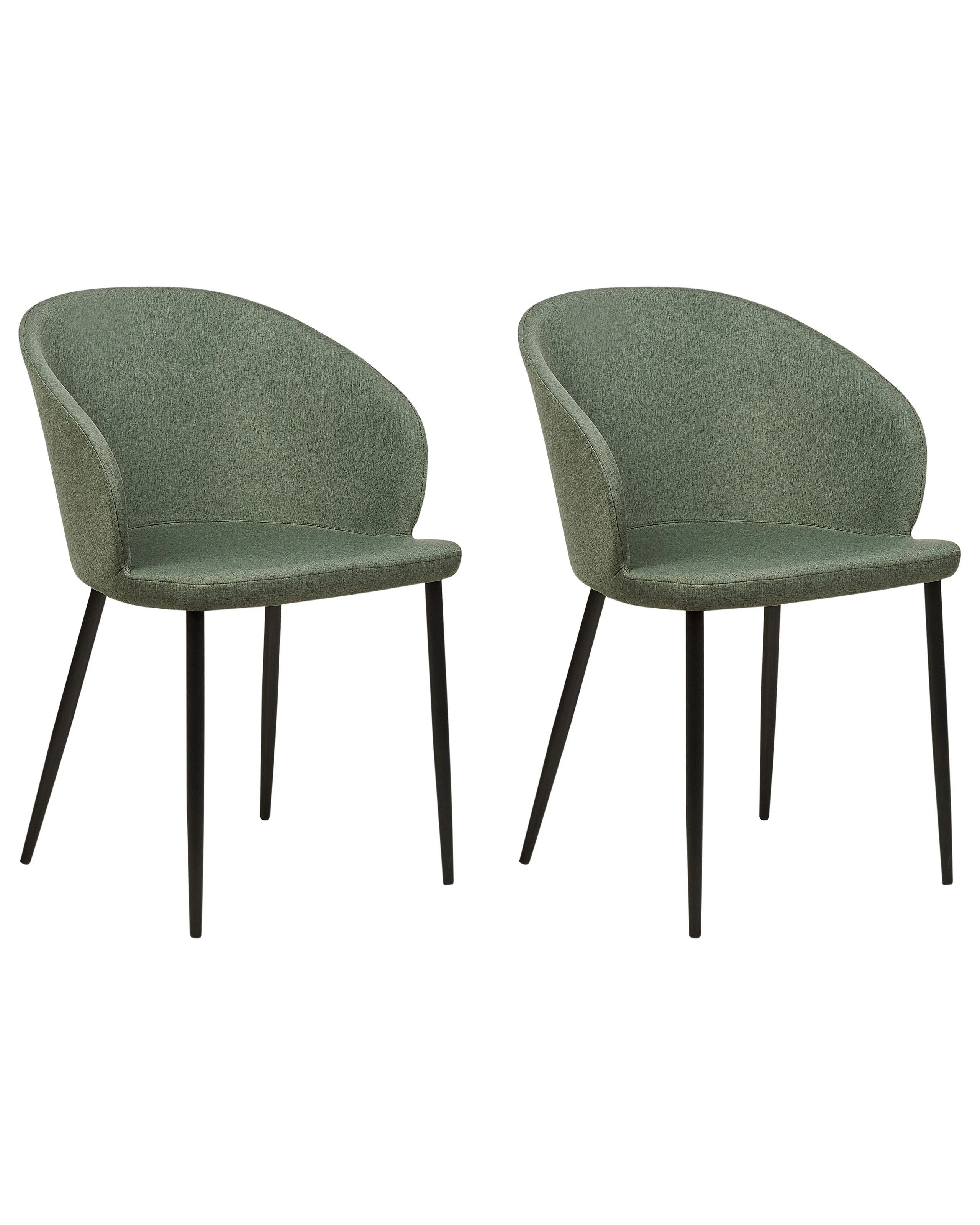 Conjunto de 2 sillas de comedor MASON Tela Verde oscuro