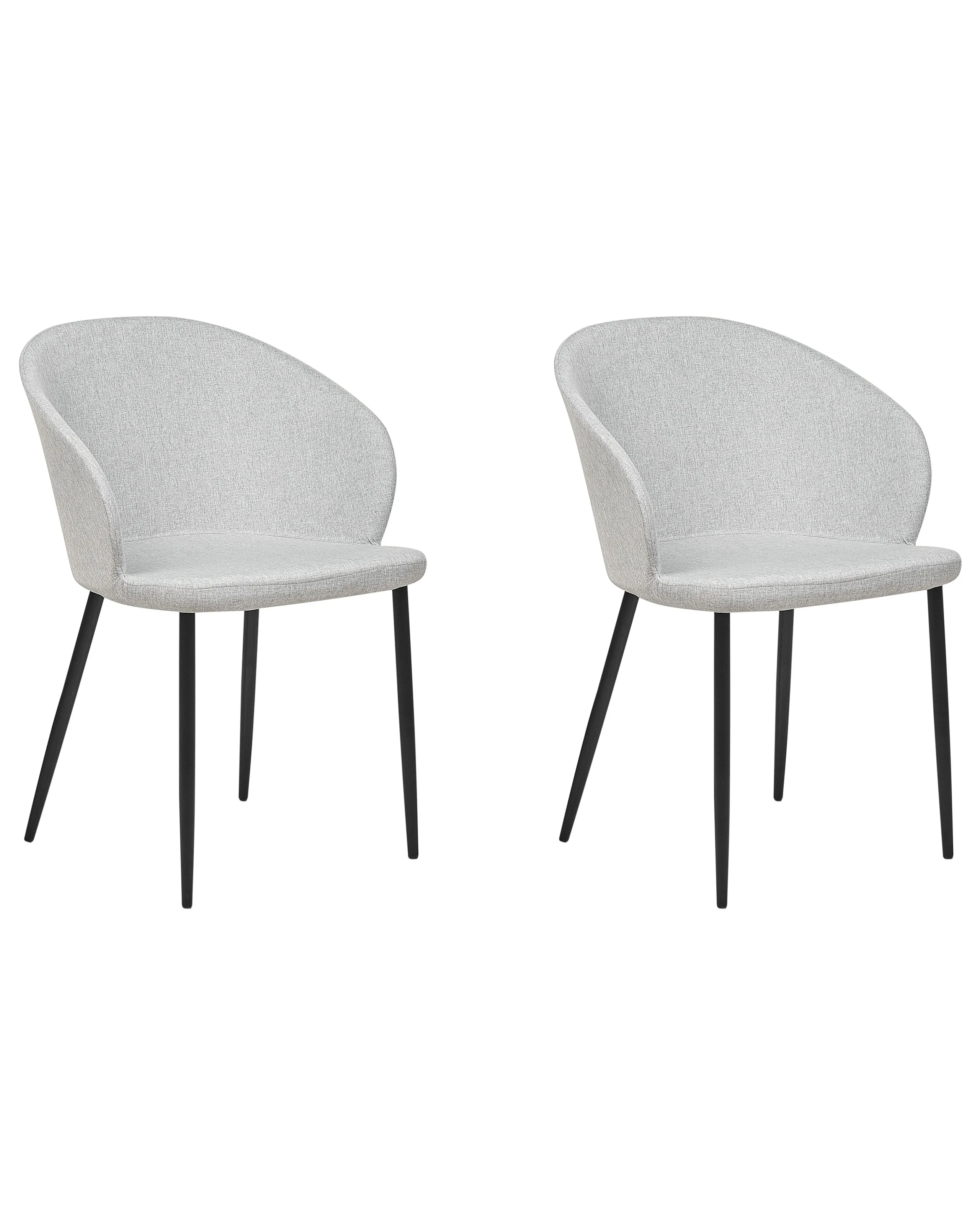 Conjunto de 2 sillas de comedor MASON Tela Gris claro
