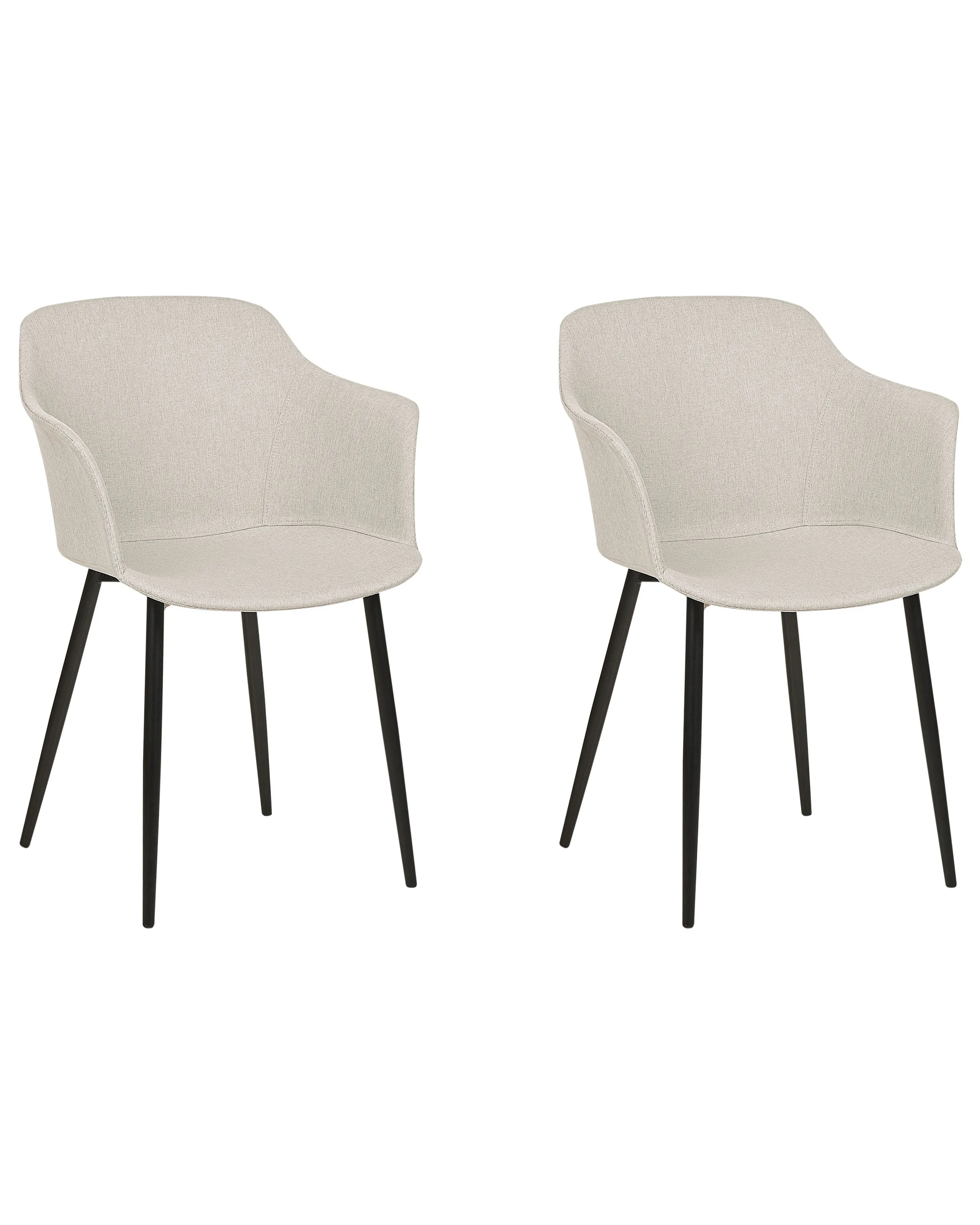 Conjunto de 2 sillas de comedor ELIM Tela Beige claro