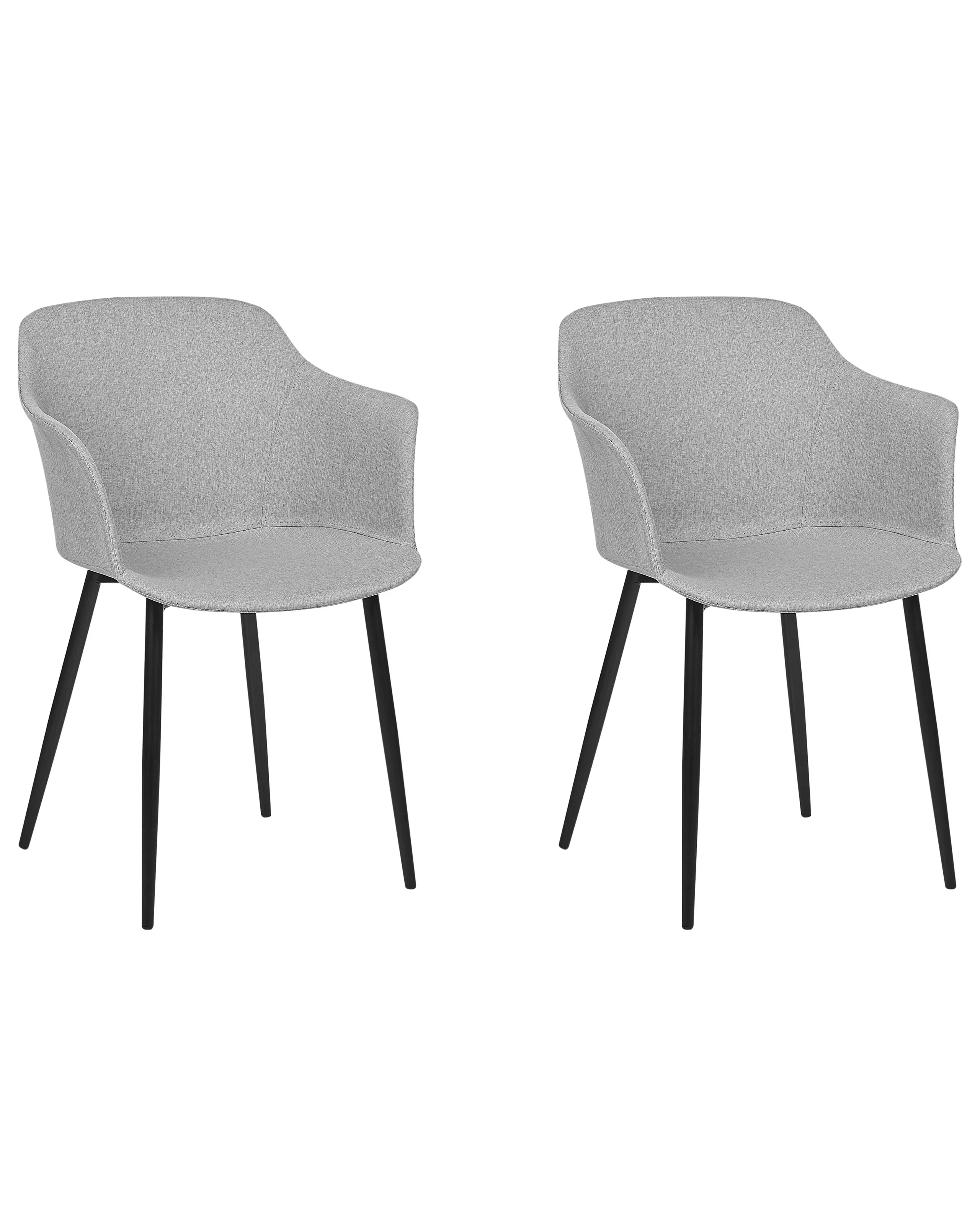 Conjunto de 2 sillas de comedor ELIM Tela Gris claro