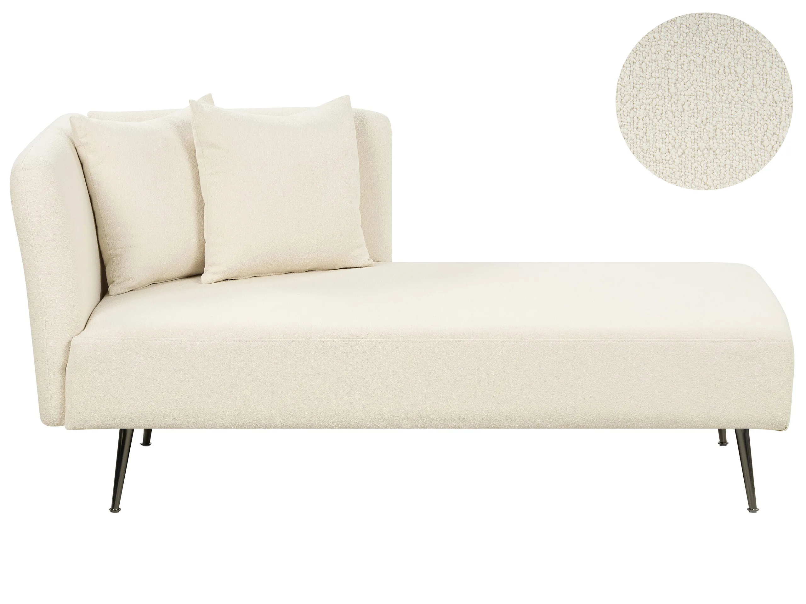 Chaise longue izquierdo RIOM Bouclé Blanco crema