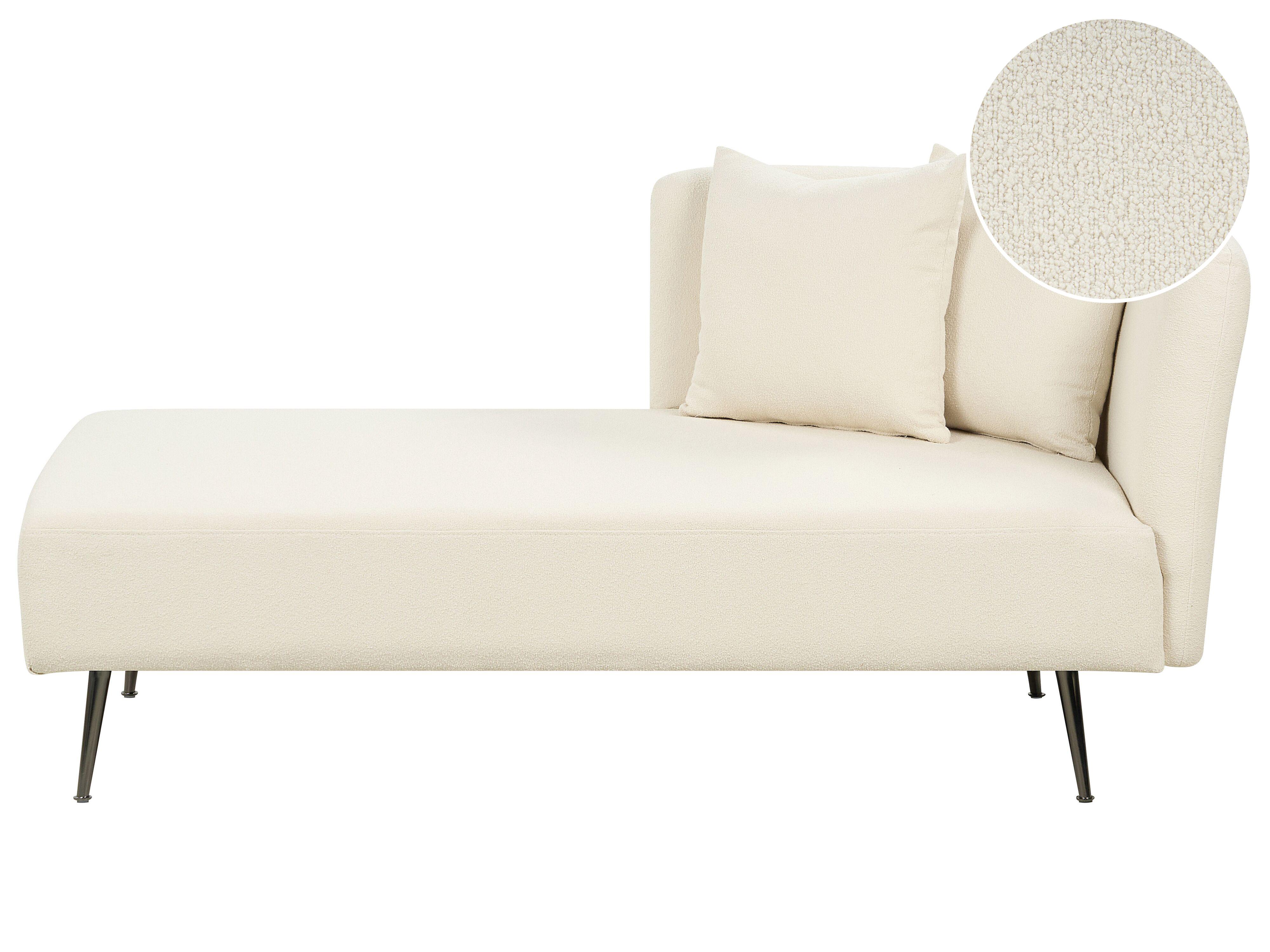 Chaise longue derecho RIOM Bouclé Blanco crema