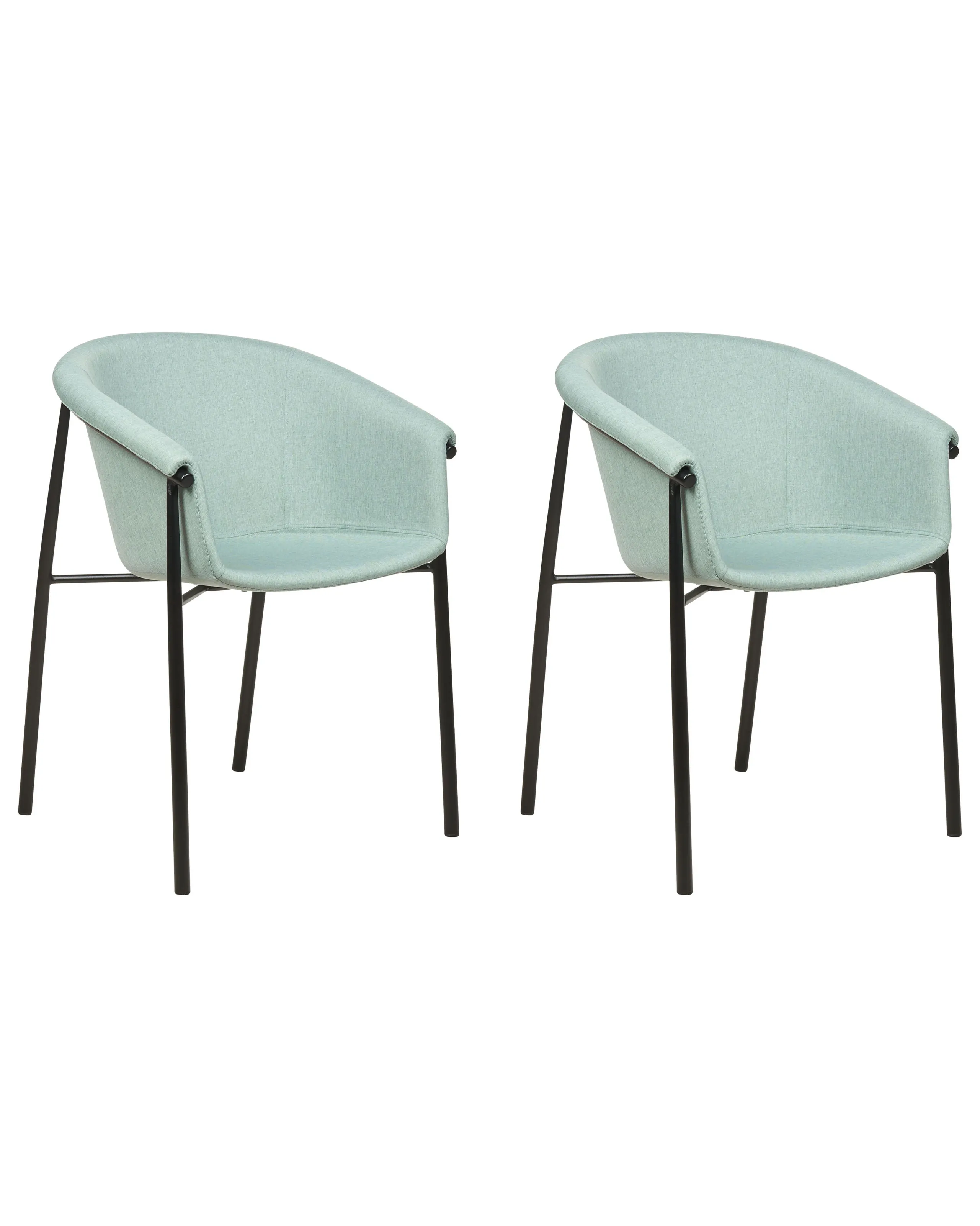 Conjunto de 2 sillas de comedor AMES Tela Verde menta