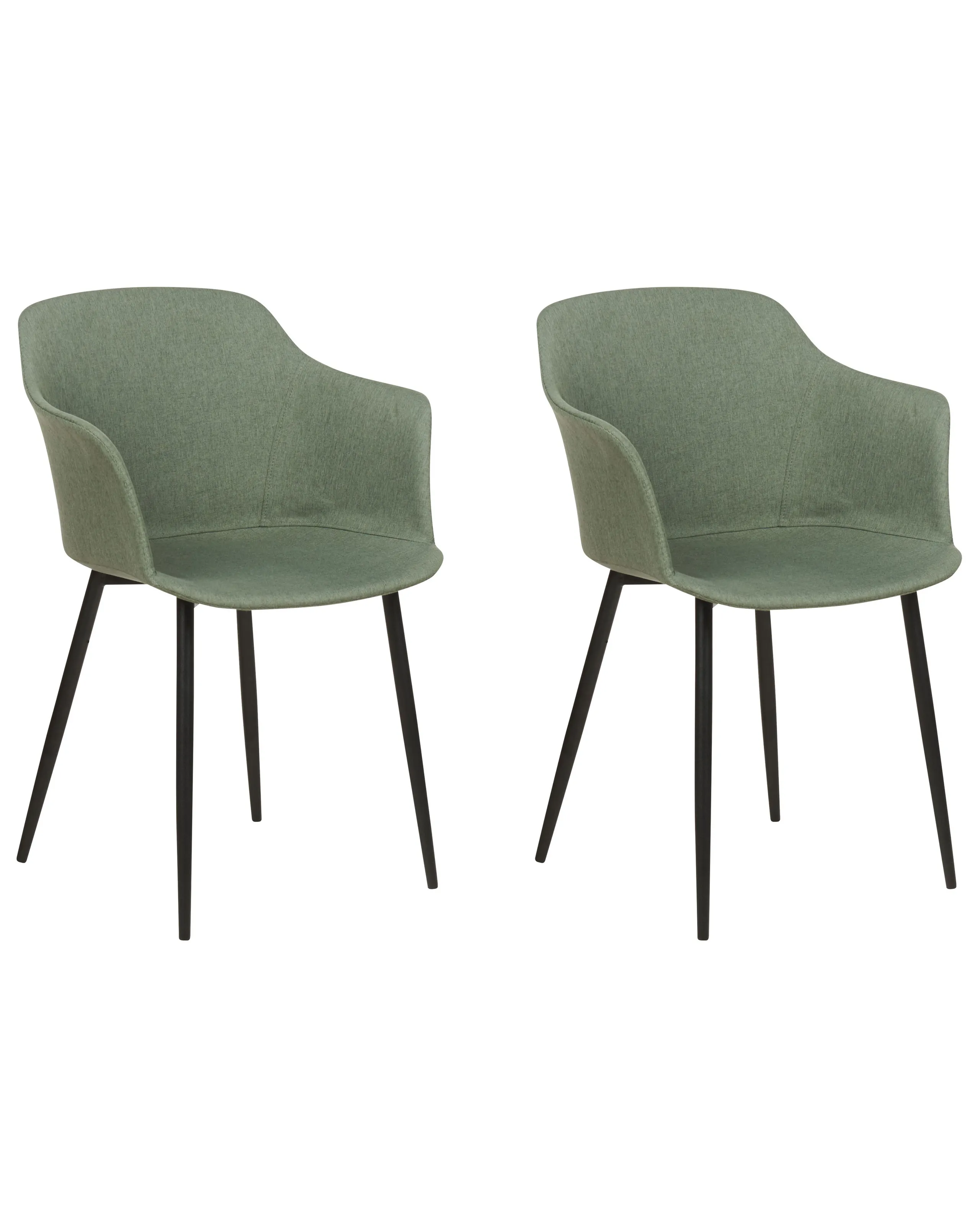 Conjunto de 2 sillas de comedor ELIM Tela Verde oscuro