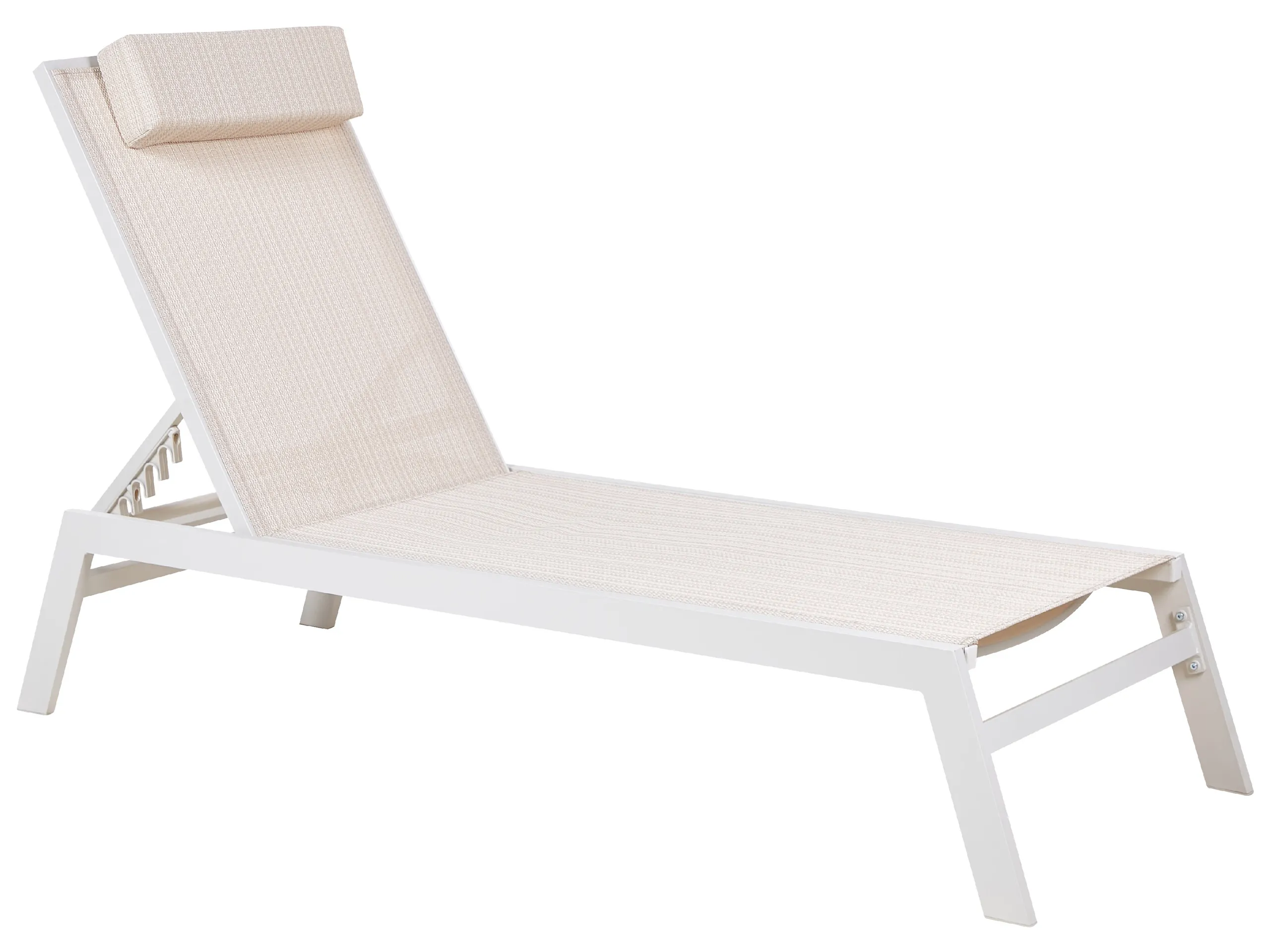 Sun Lounger CATANIA Reclining Metal Beige