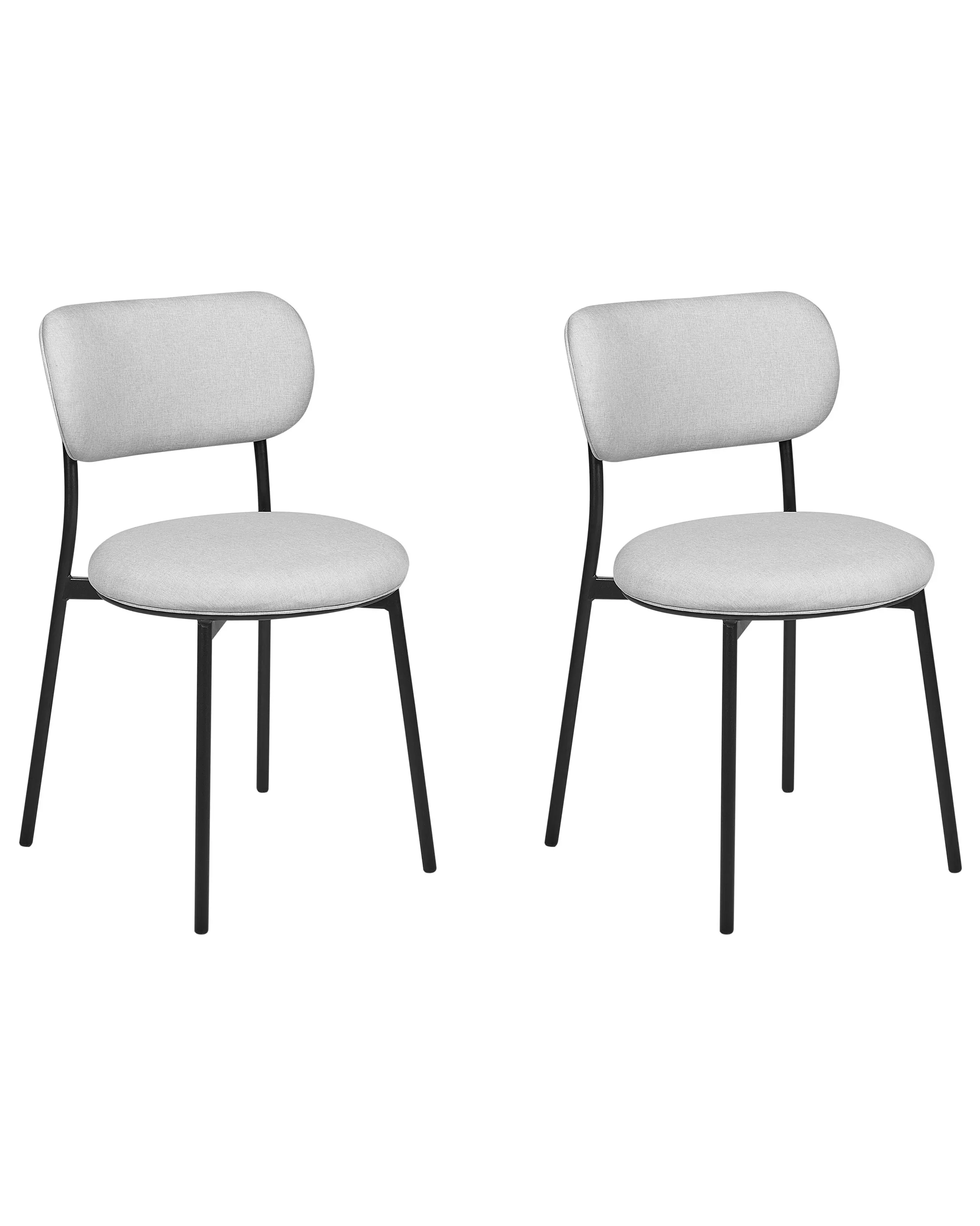 Conjunto de 2 sillas de comedor CASEY Tela Gris claro