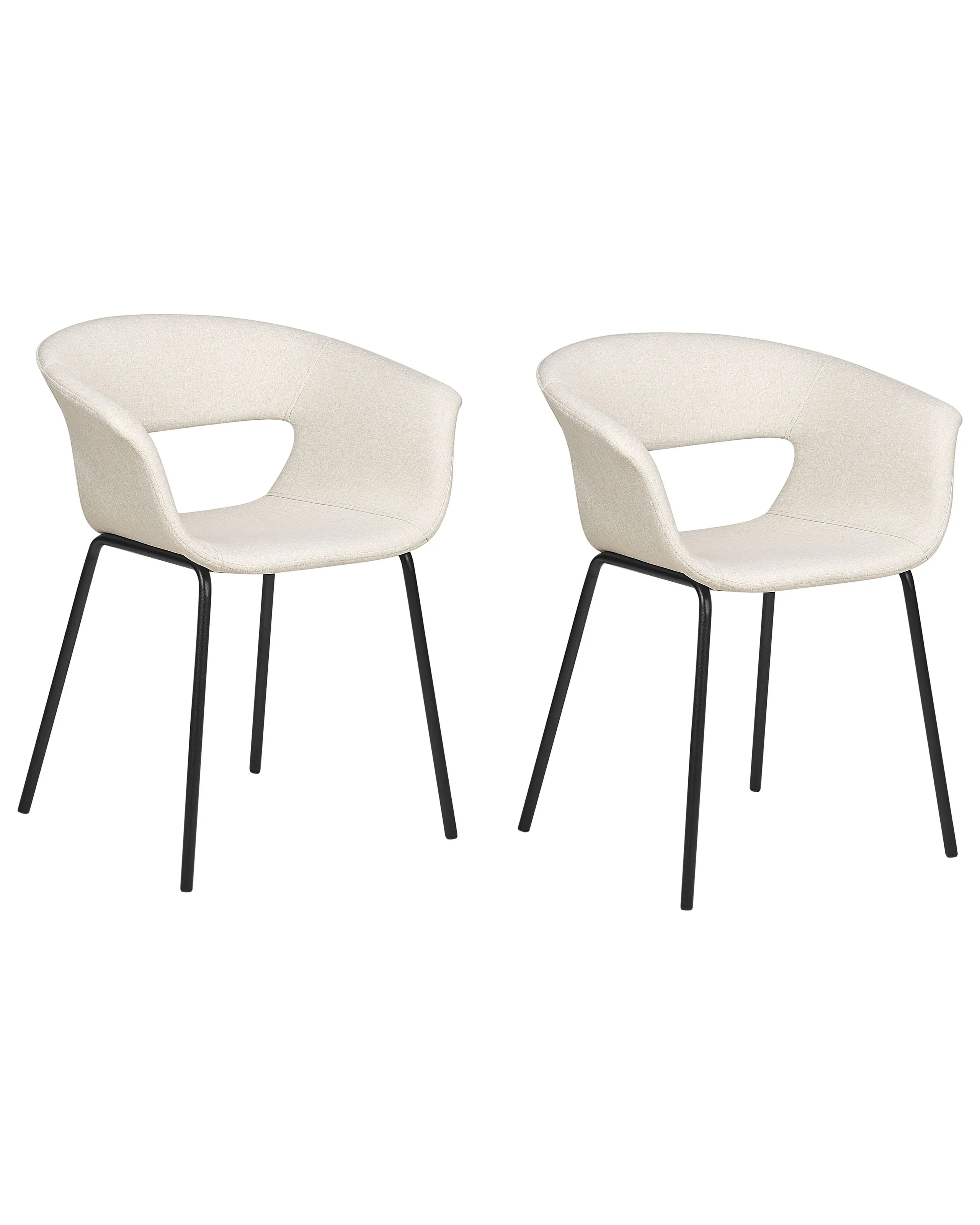 Conjunto de 2 sillas de comedor ELMA Tela Beige claro