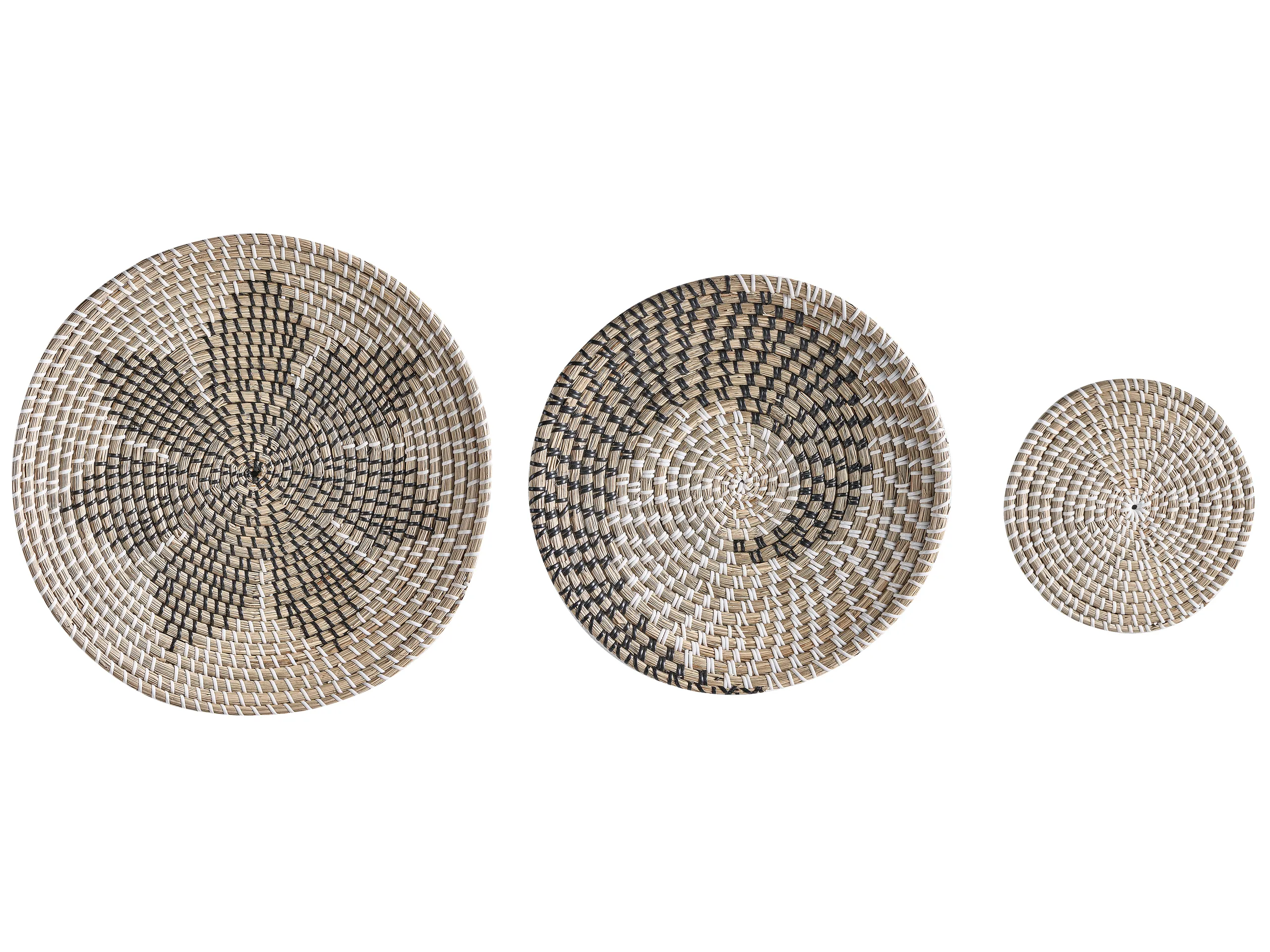 Conjunto de 3 decoraciones colgantes CANTHO Algas marinas 40/35/20 cm Negro