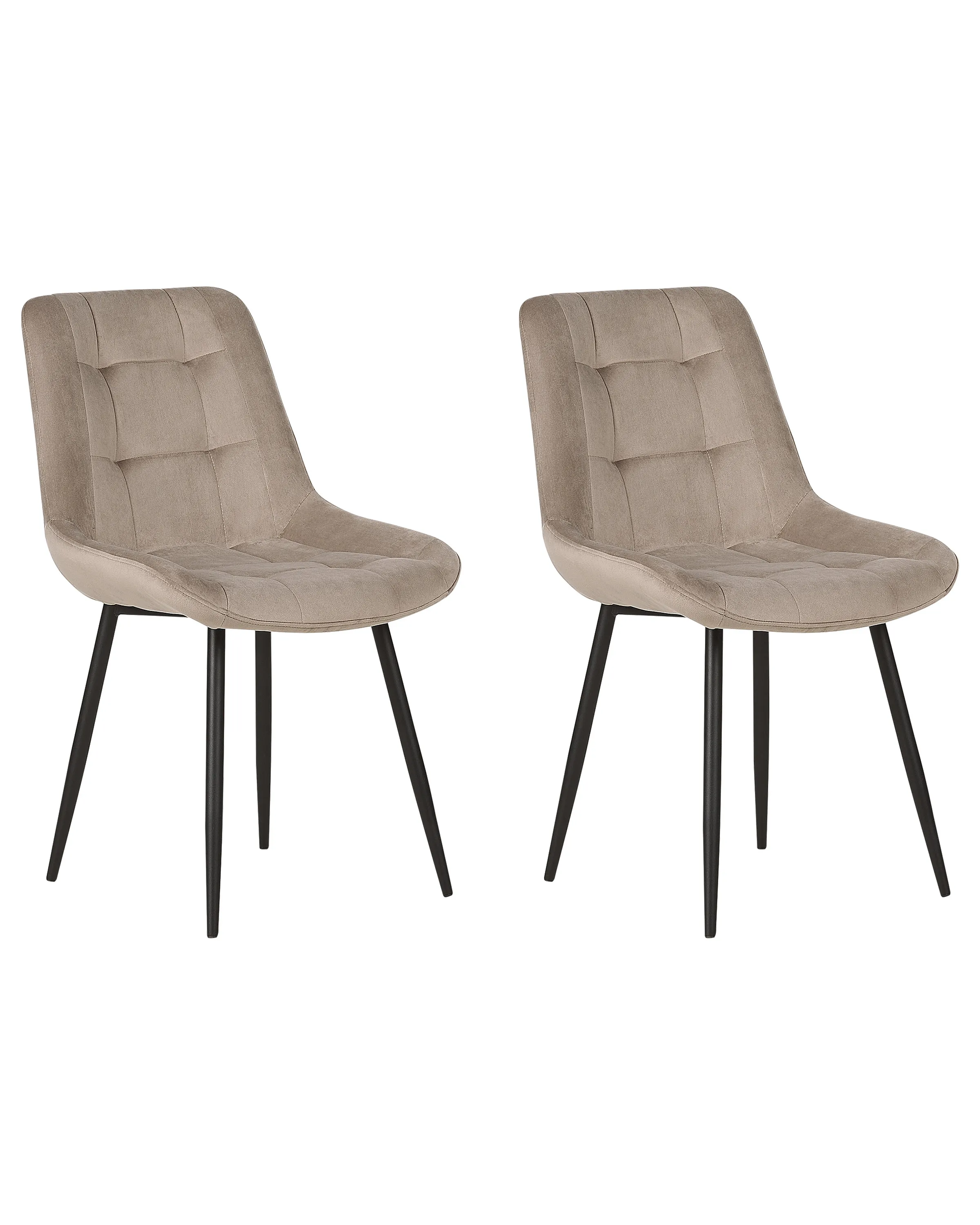Conjunto de 2 sillas de comedor MELROSE Terciopelo Gris pardo