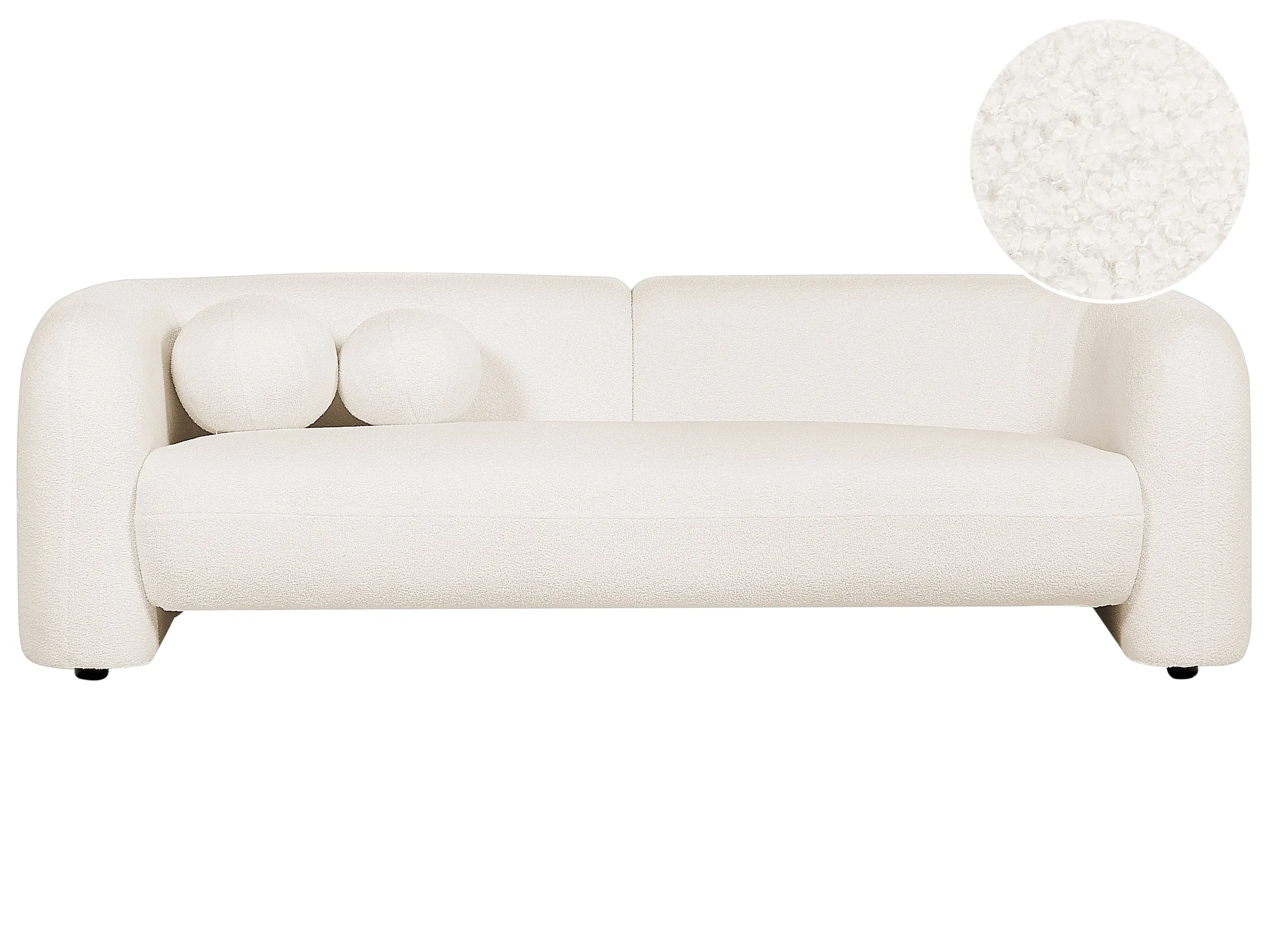 Sofa 3 Seater LEIREN Boucle White
