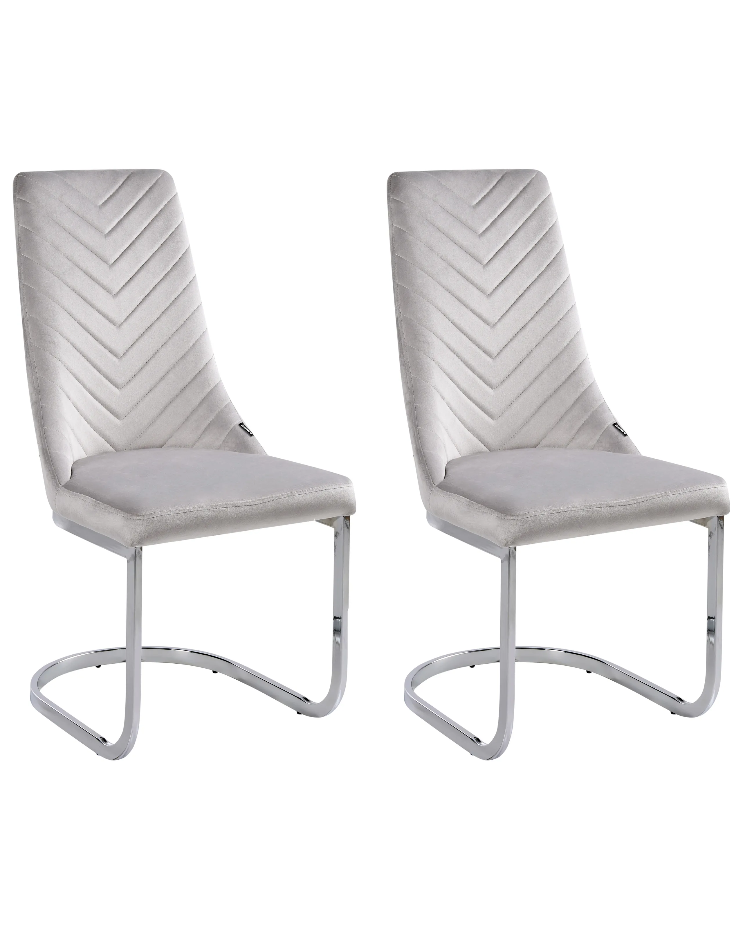 Conjunto de 2 sillas de comedor ALTOONA Terciopelo Gris