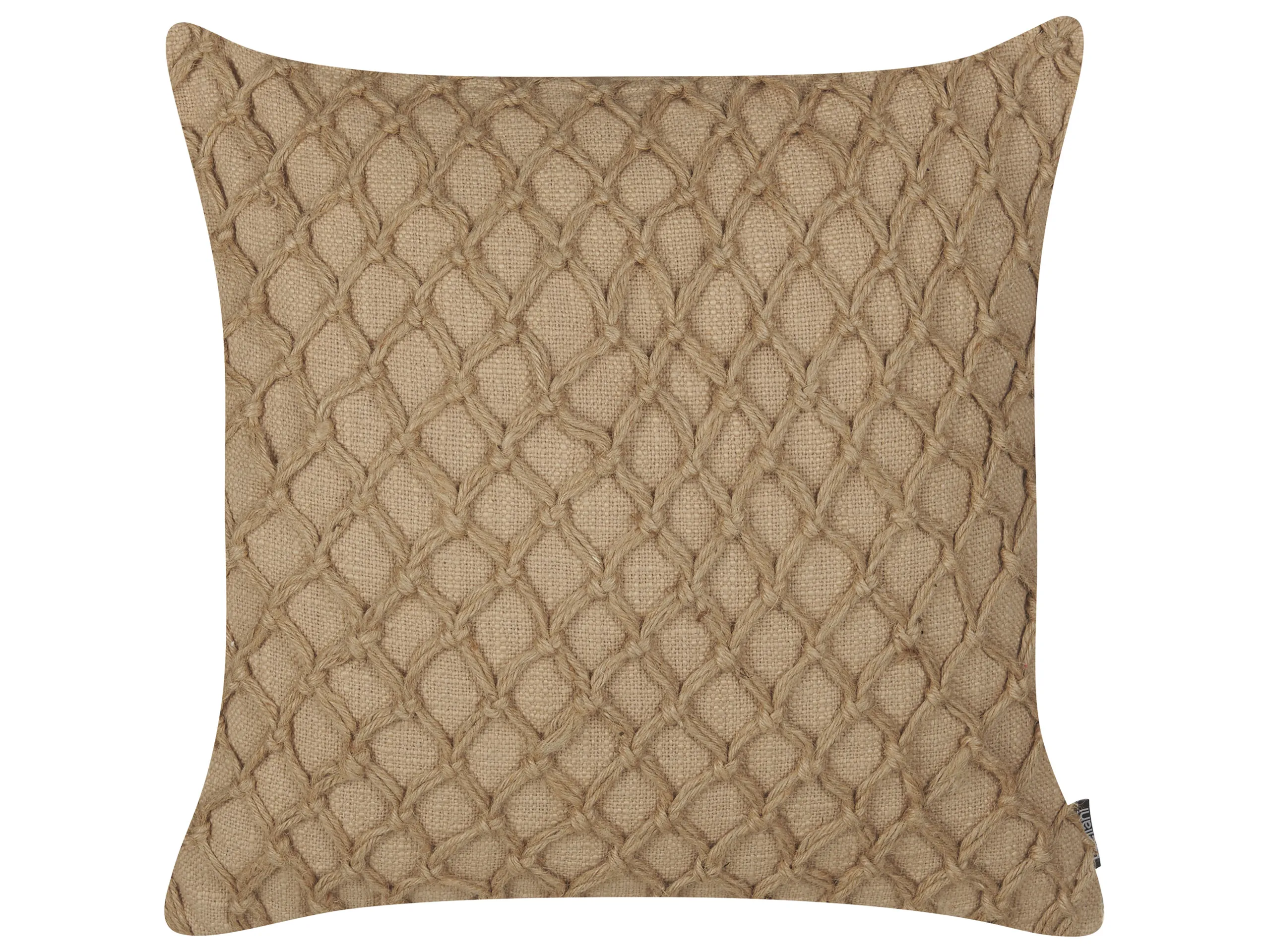 Cojín decorativo COLLOMIA Bouclé 45 x 45 cm Beige Patrón geométrico