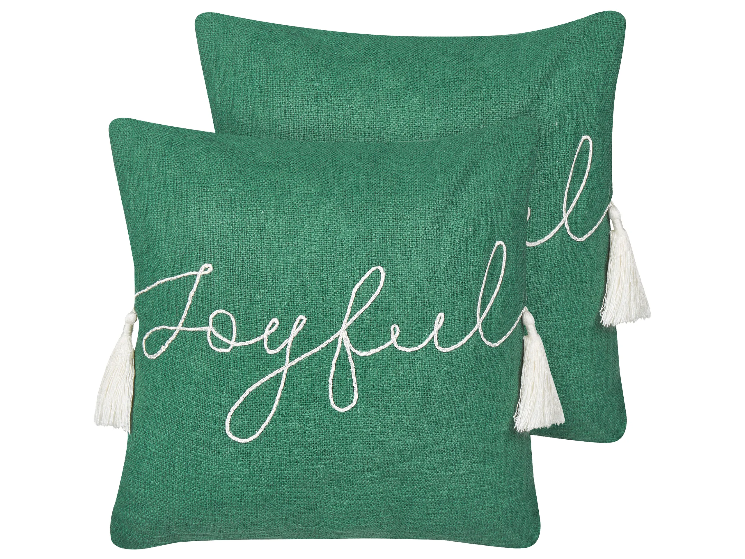 Conjunto de 2 cojines decorativos ELETTARIA Algodón 45 x 45 cm Verde Patrón navideño