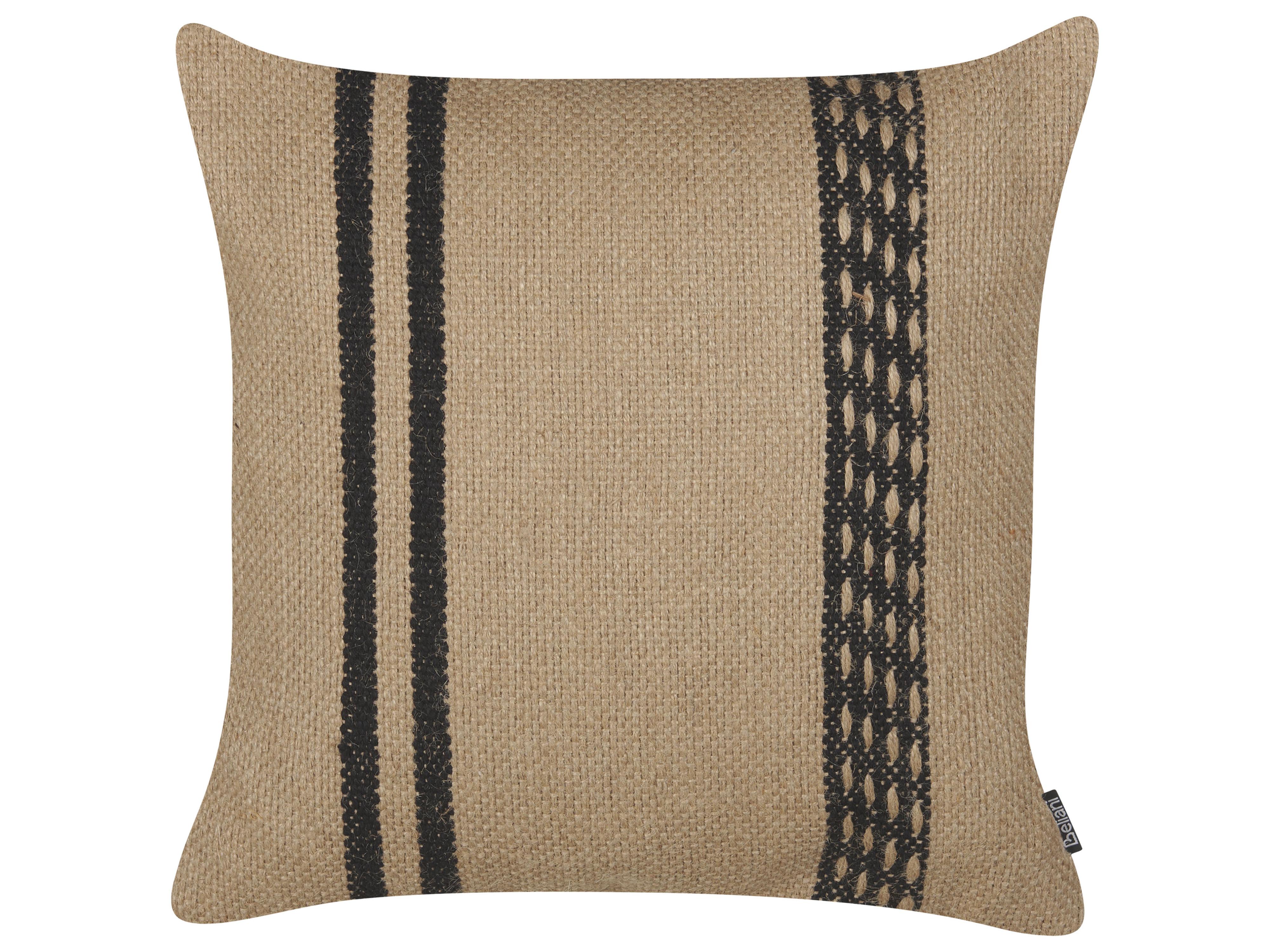 Cojín decorativo DESALIX Yute 45 x 45 cm Beige A rayas
