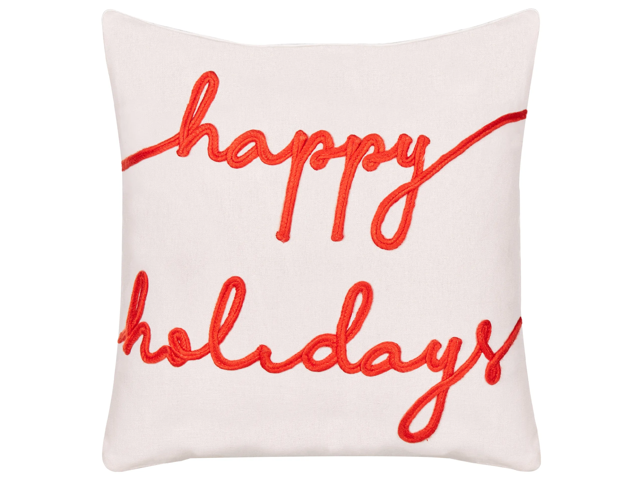 Cojín decorativo EXACUM Terciopelo 45 x 45 cm Blanco Patrón navideño