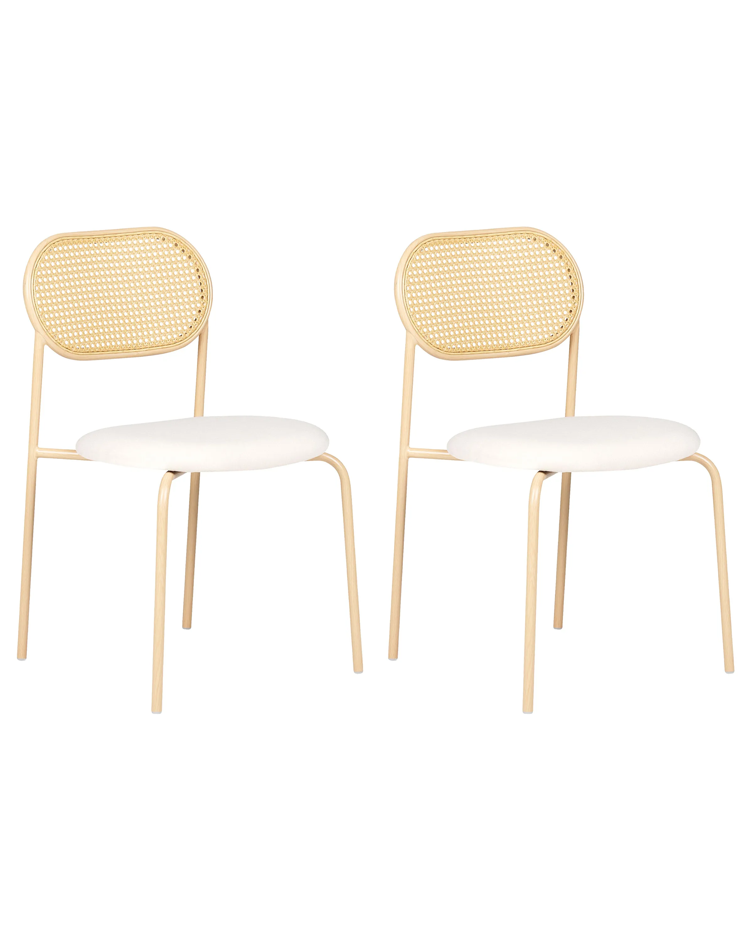 Conjunto de 2 sillas de comedor ADAVER Metal Marrón claro